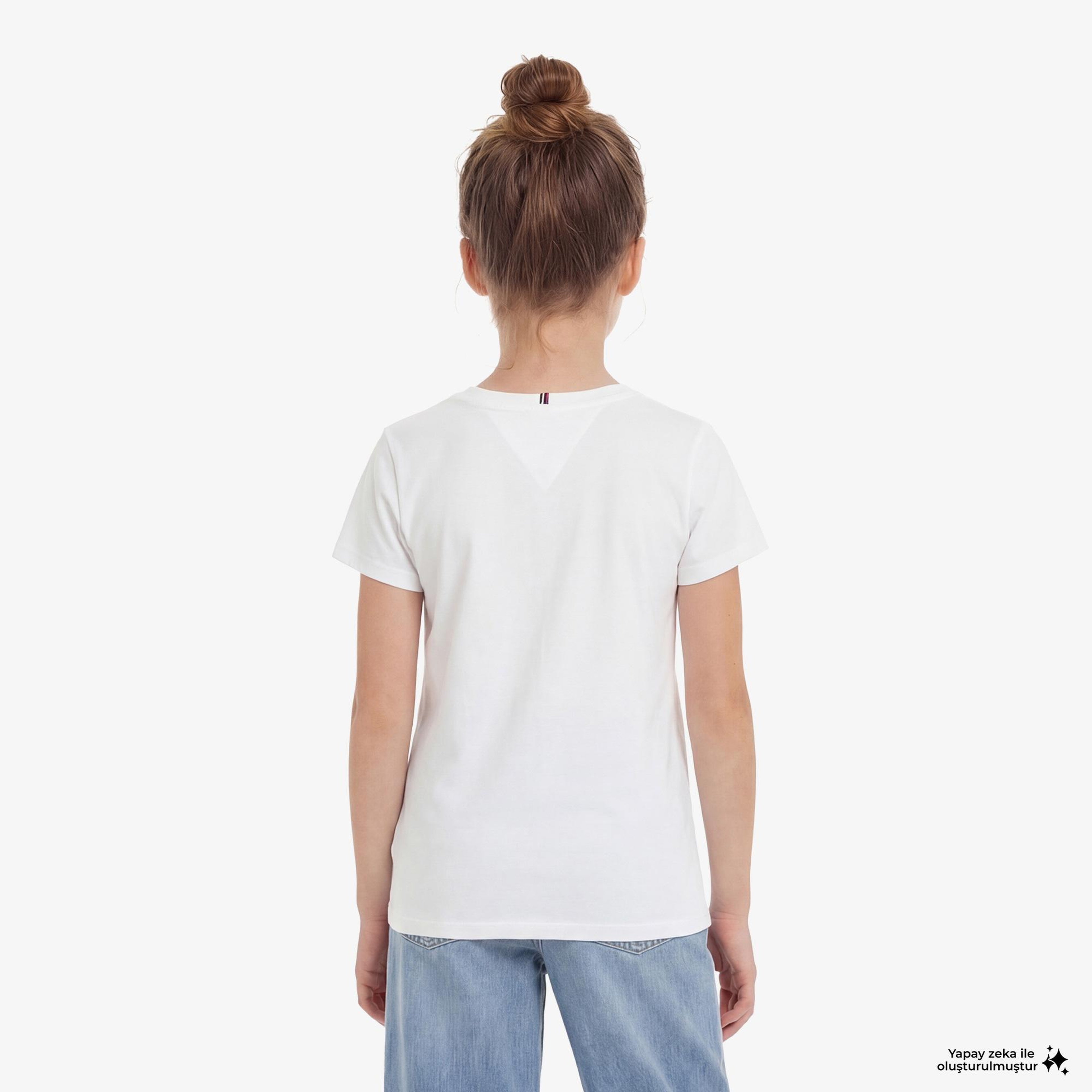 Tommy Hilfiger Script Çocuk Beyaz T-Shirt