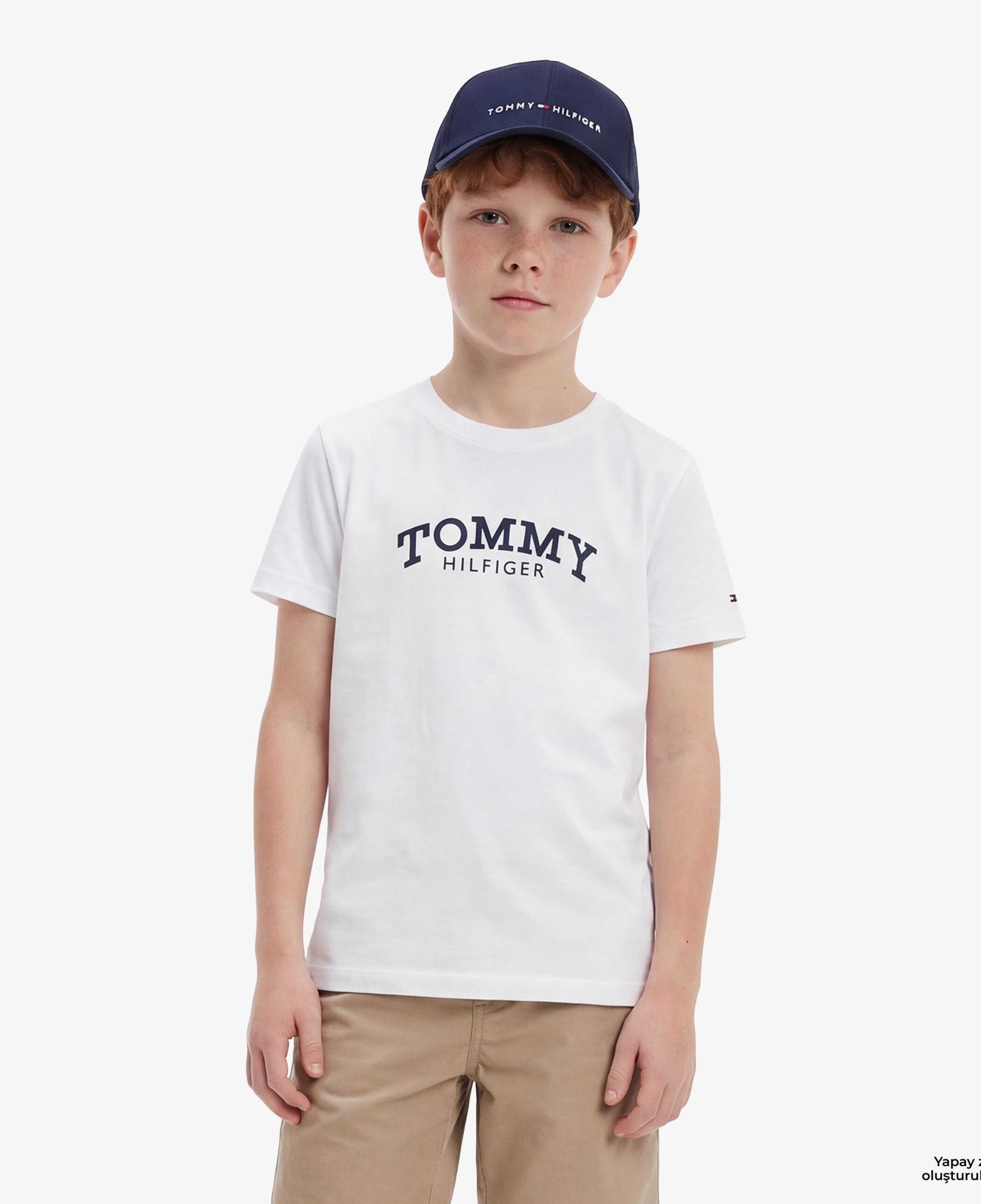 Tommy Hilfiger Monotype Çocuk Beyaz T-Shirt