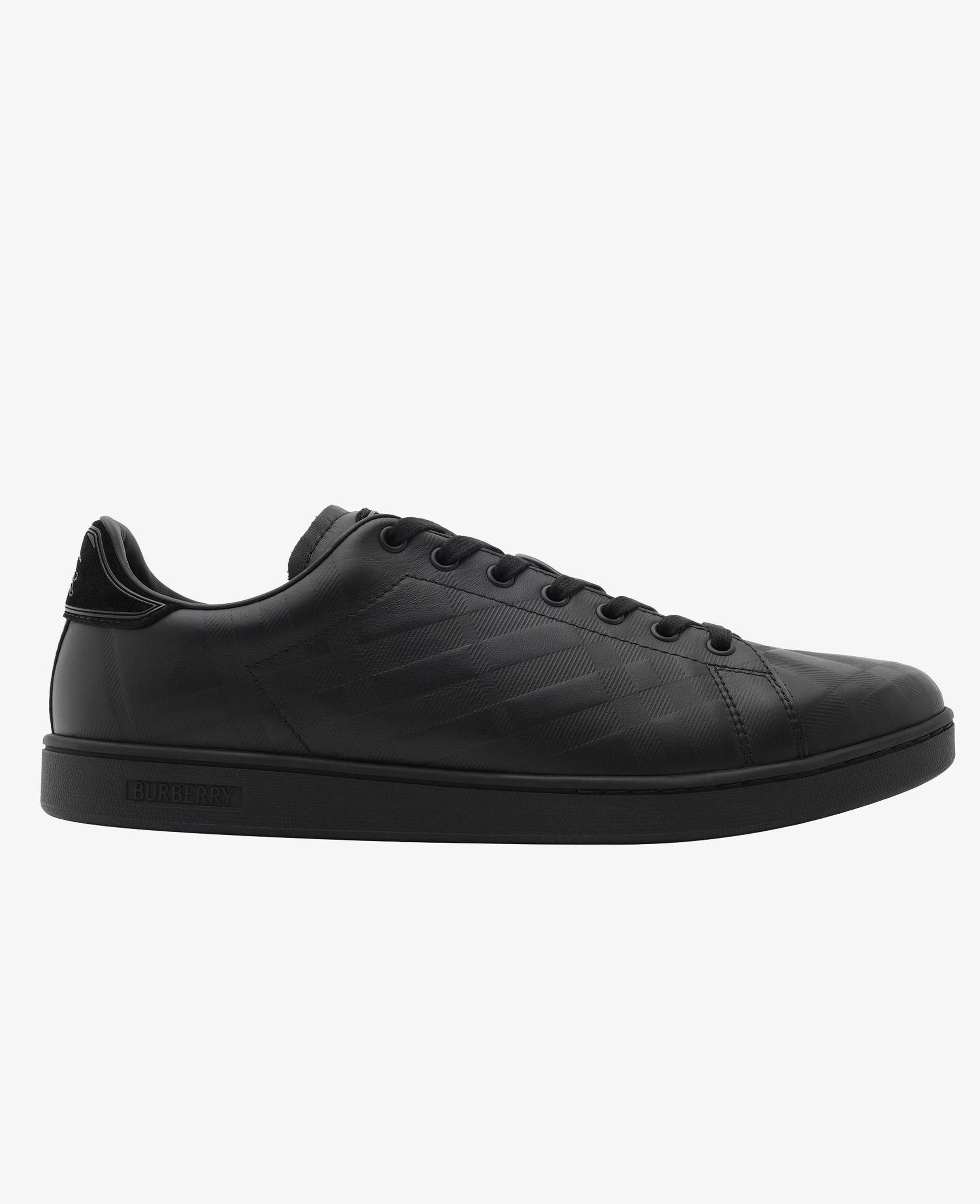 Burberry Embossed Check Leather Set Erkek Siyah Sneaker