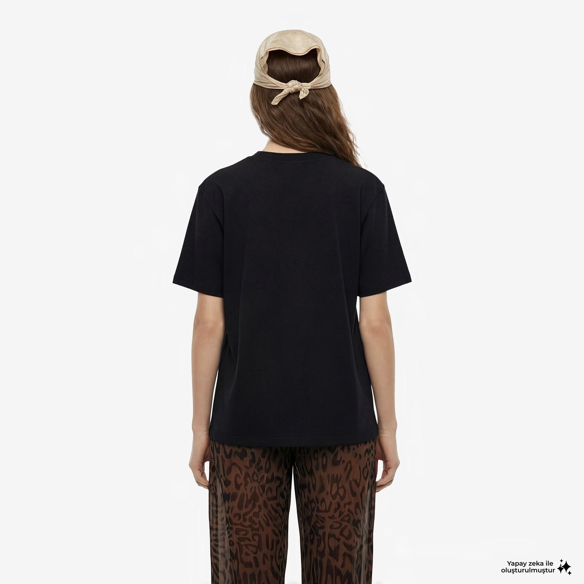 FashFed F İkonlu Unisex Siyah T-Shirt