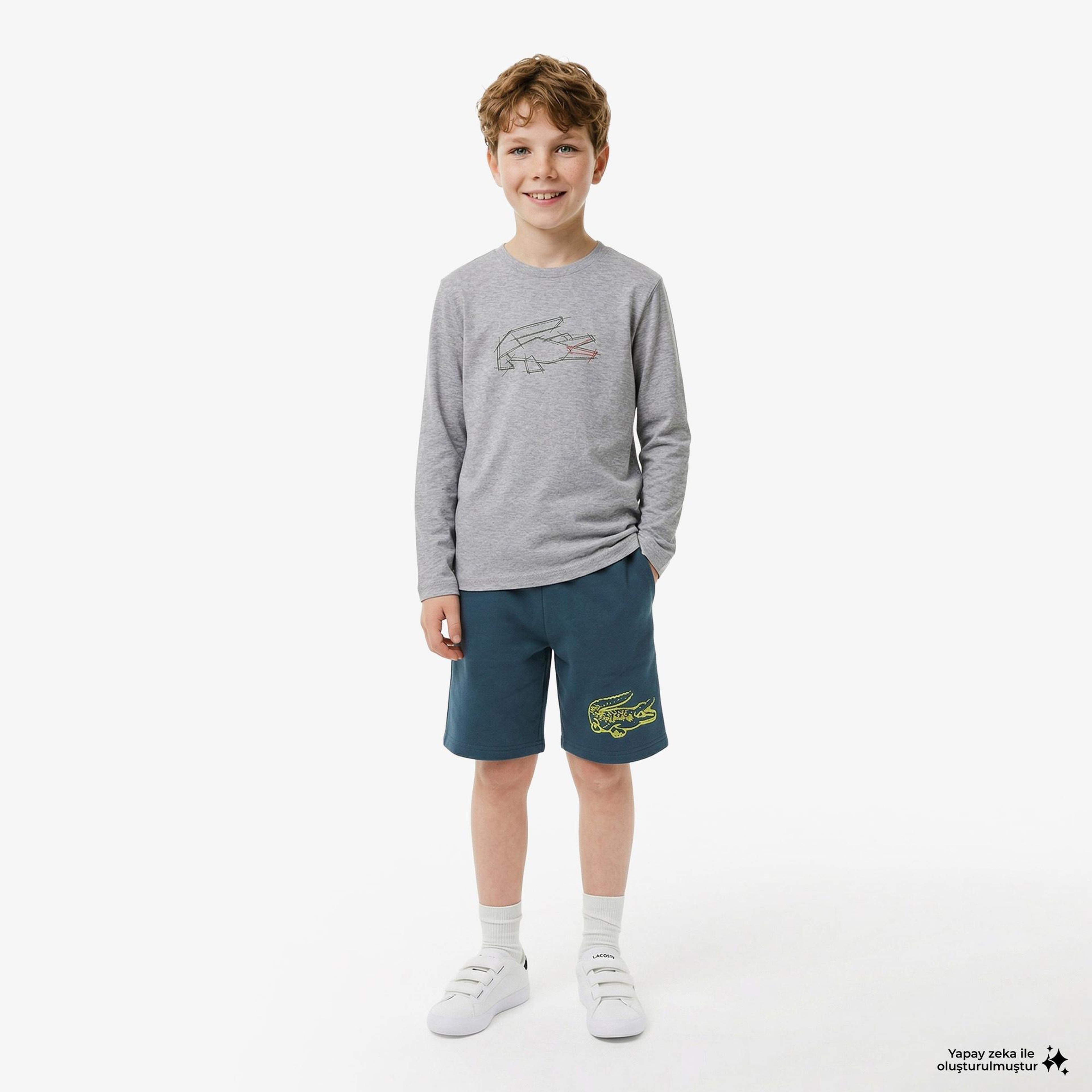 Erkek Çocuk Baskılı Gri T-Shirt