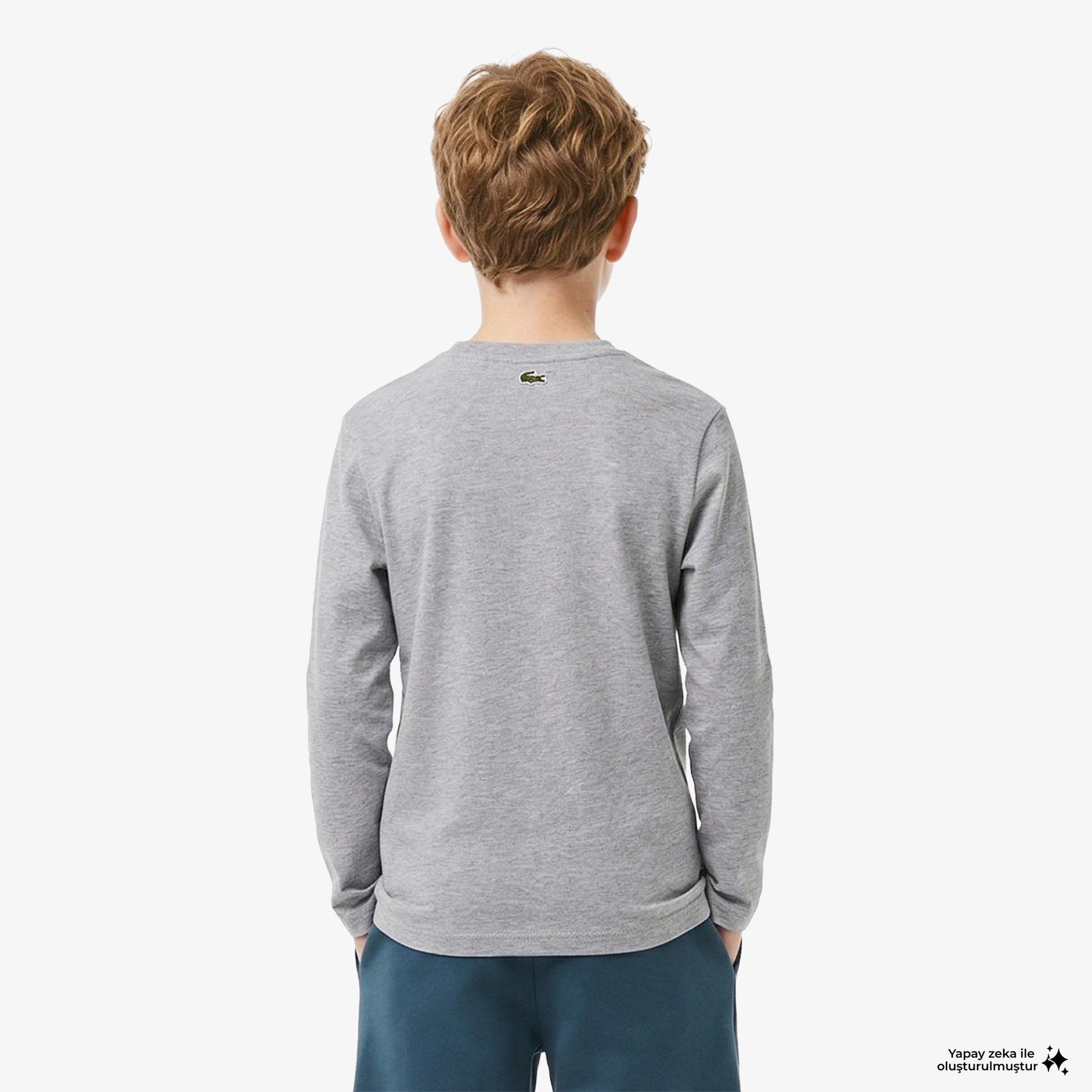 Erkek Çocuk Baskılı Gri T-Shirt