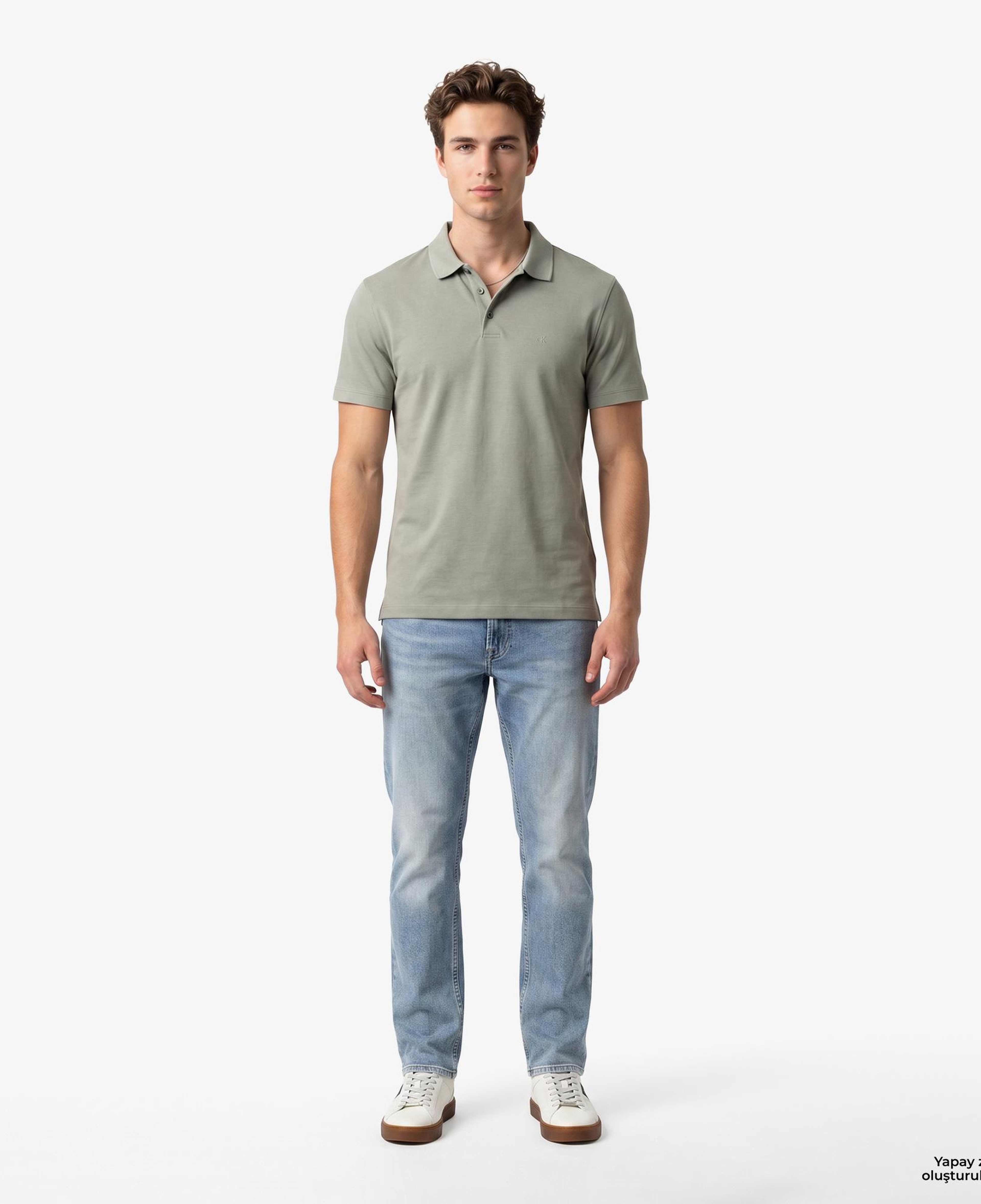 Calvin Klein Supima Chest Emb Erkek Bej Polo