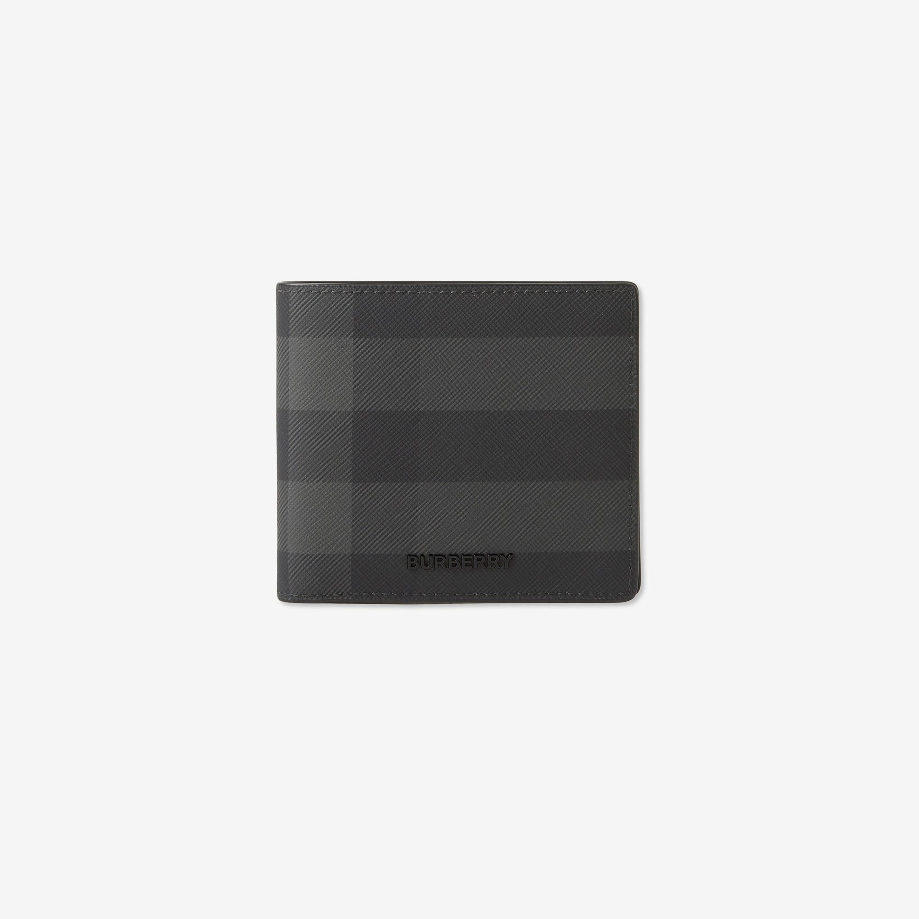 Burberry Check Bifold Coin Erkek Gri Cüzdan