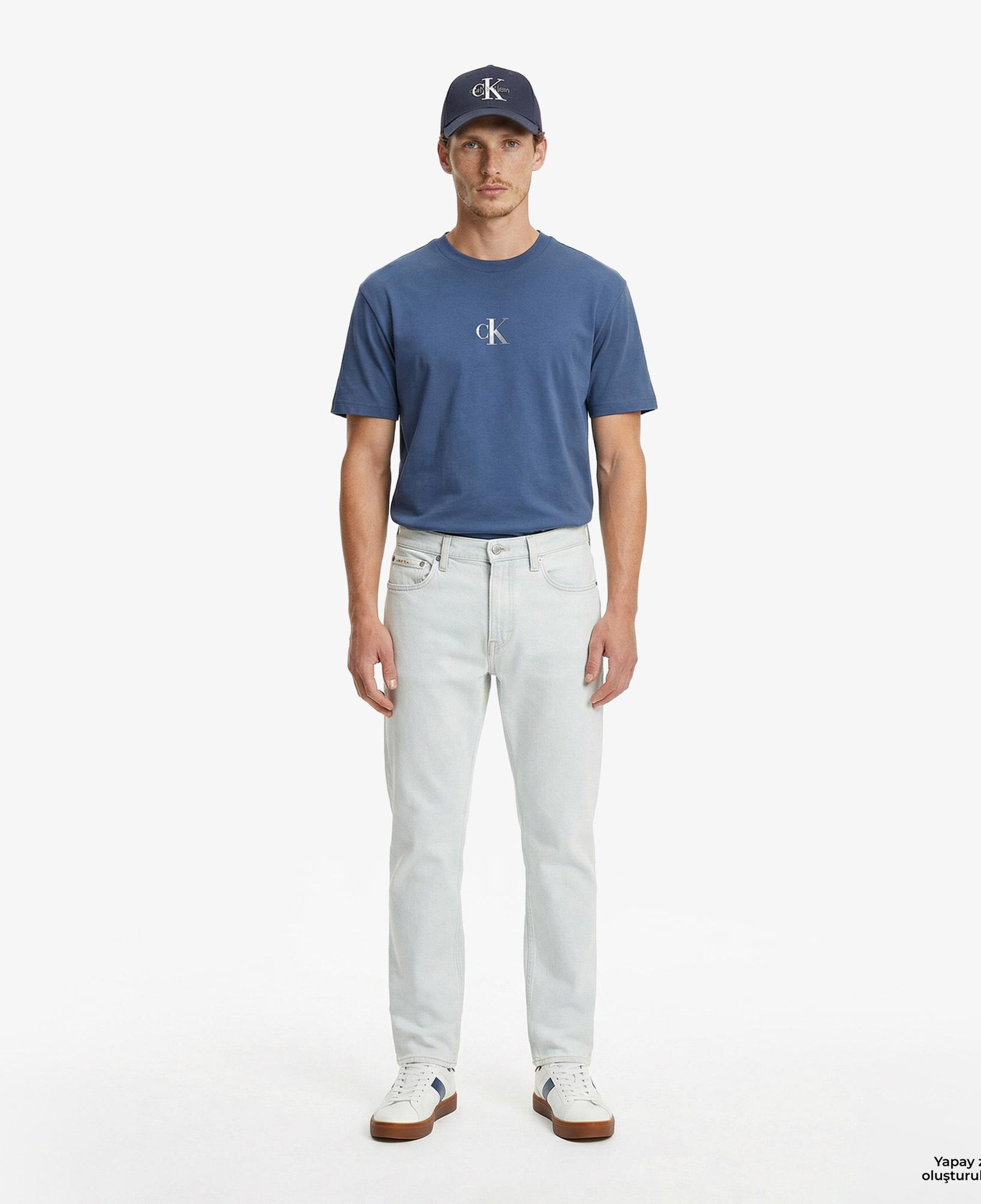 Calvin Klein Standard Straight Bleachout 205 Erkek Mavi Jean