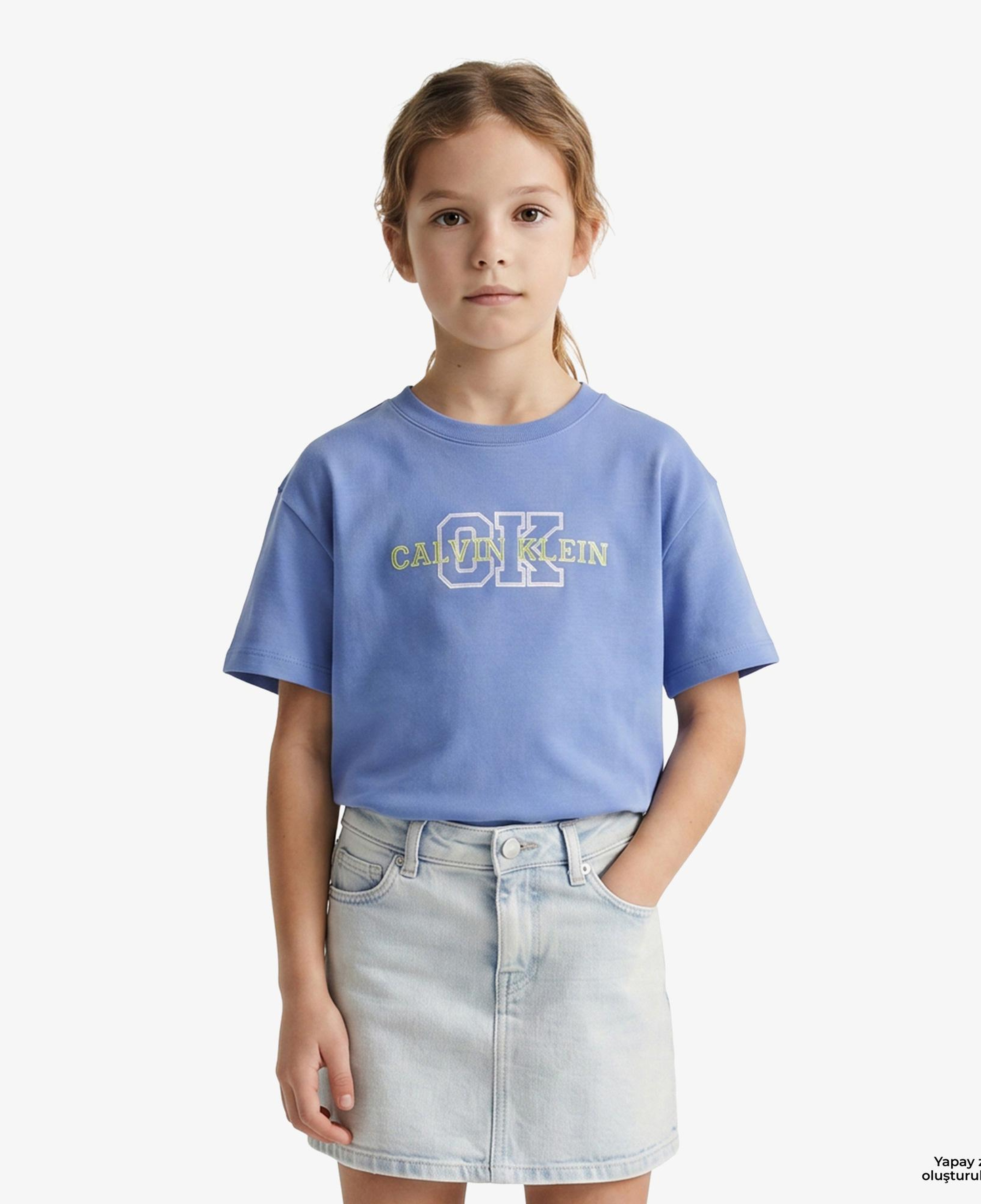 Calvin Klein Varsity Logo Çocuk Mavi T-Shirt