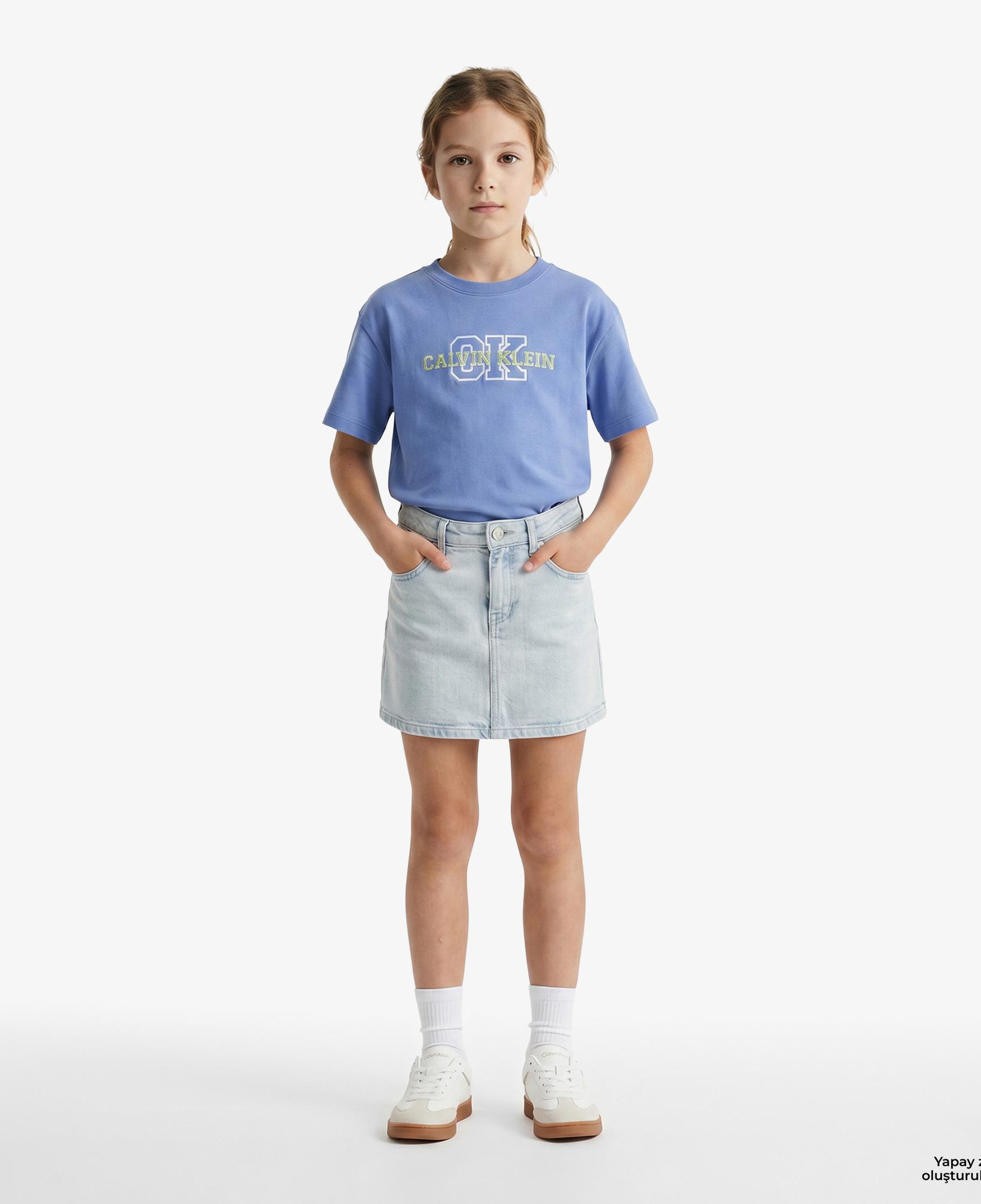 Calvin Klein Varsity Logo Çocuk Mavi T-Shirt