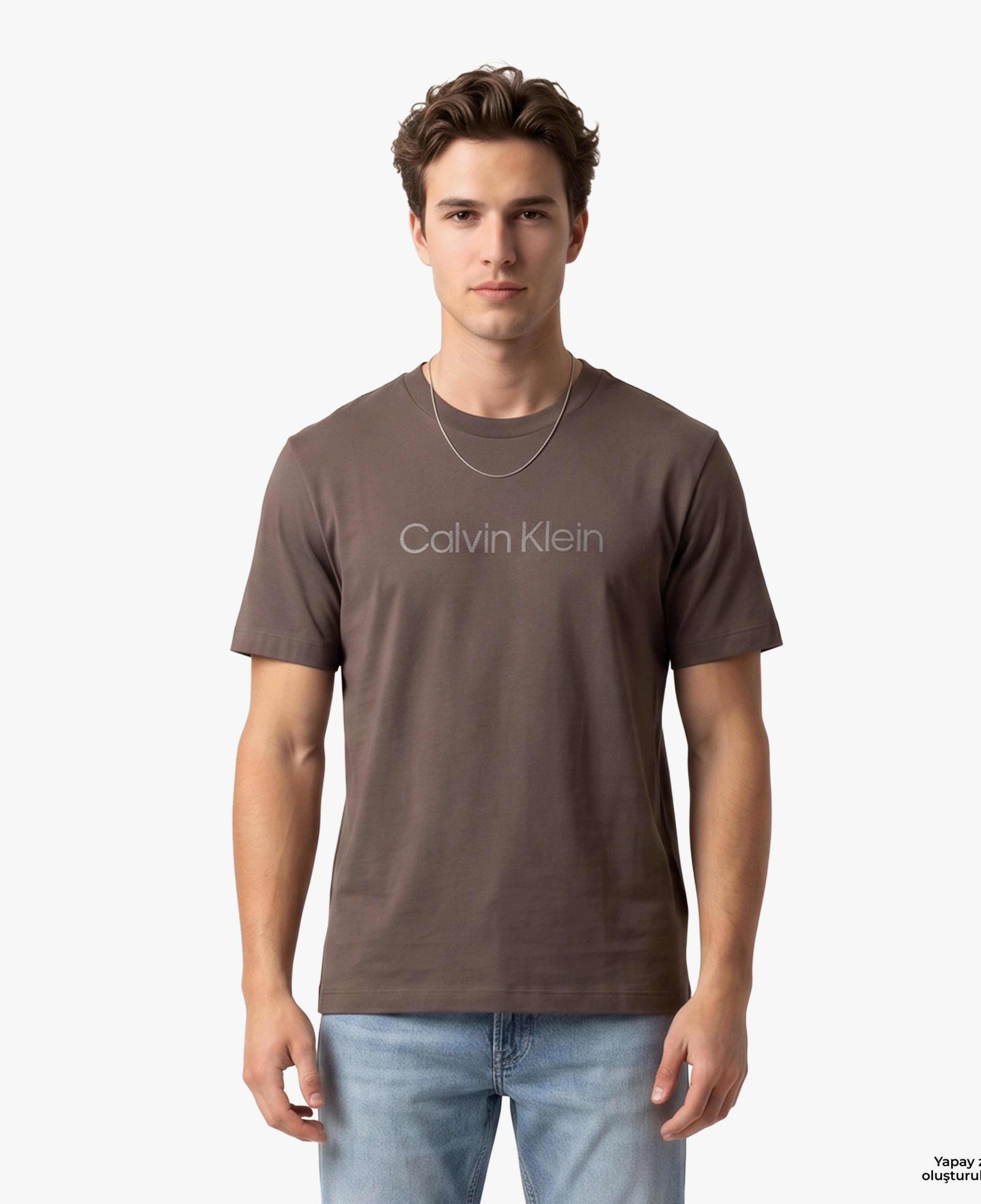 Calvin Klein 20S Sportswear Grap Erkek Kahverengi T-Shirt