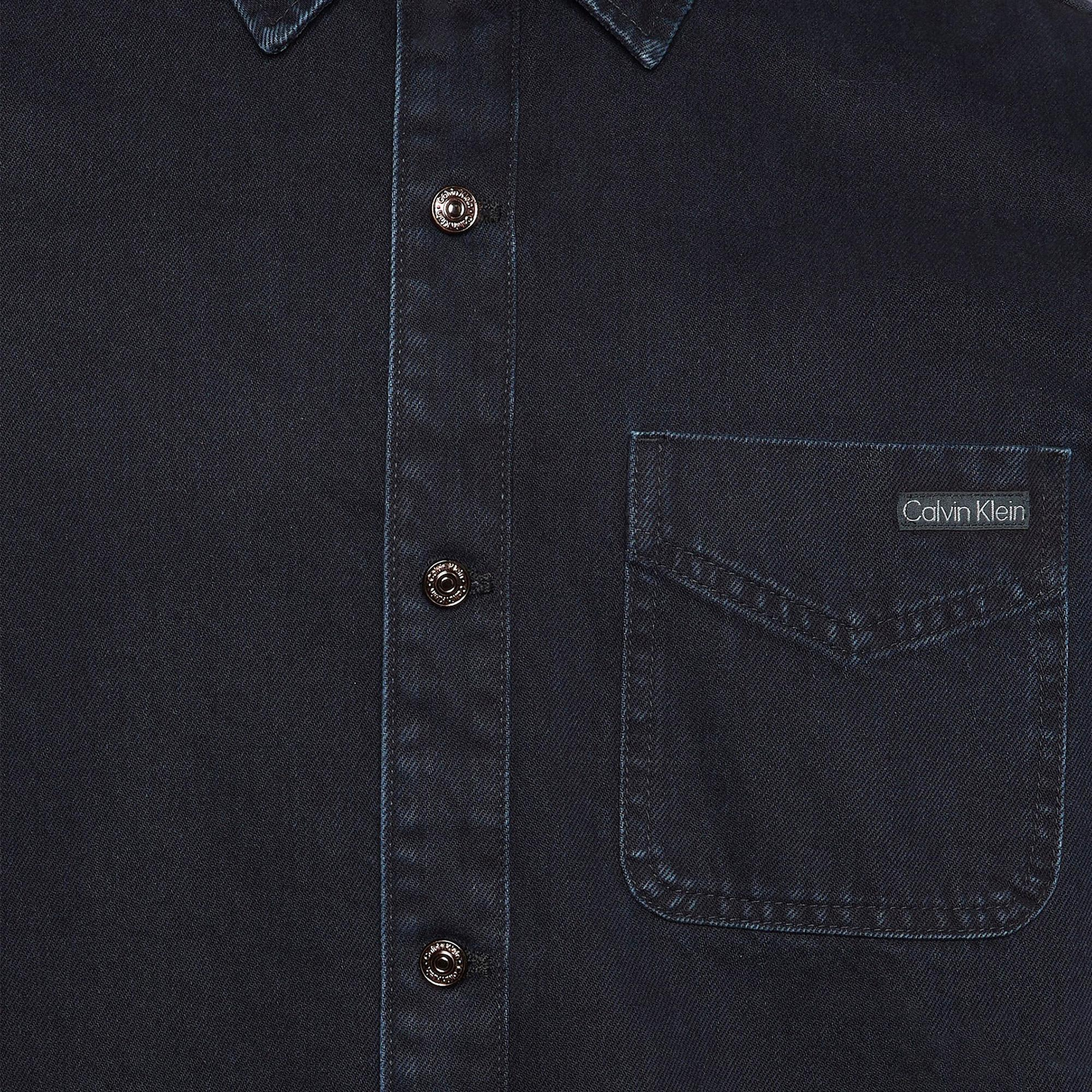 Calvin Klein Blue Black Stone 90S Overshirt Erkek Mavi Gömlek