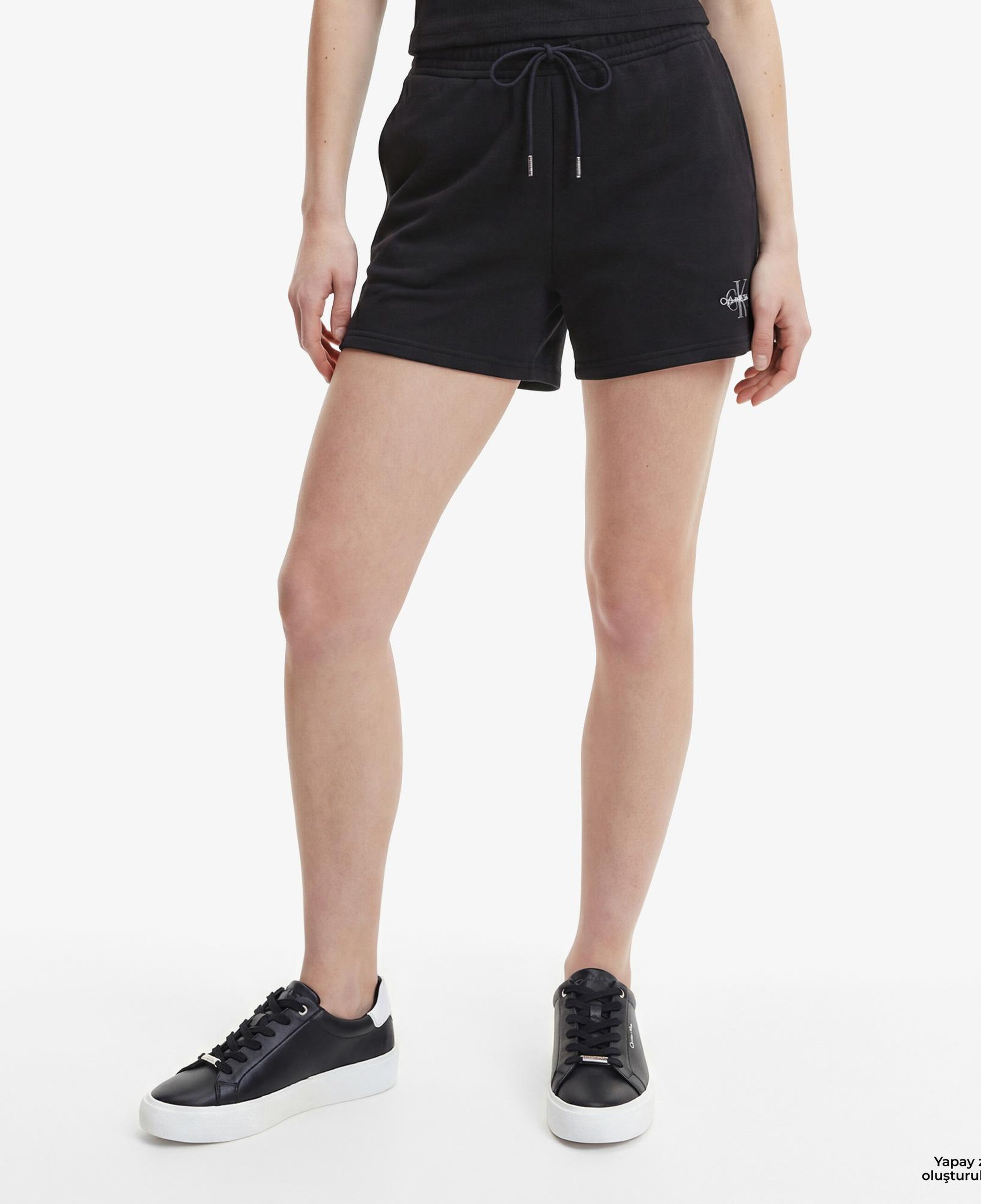 Calvin Klein Monologo French Terry Kadın Siyah Şort