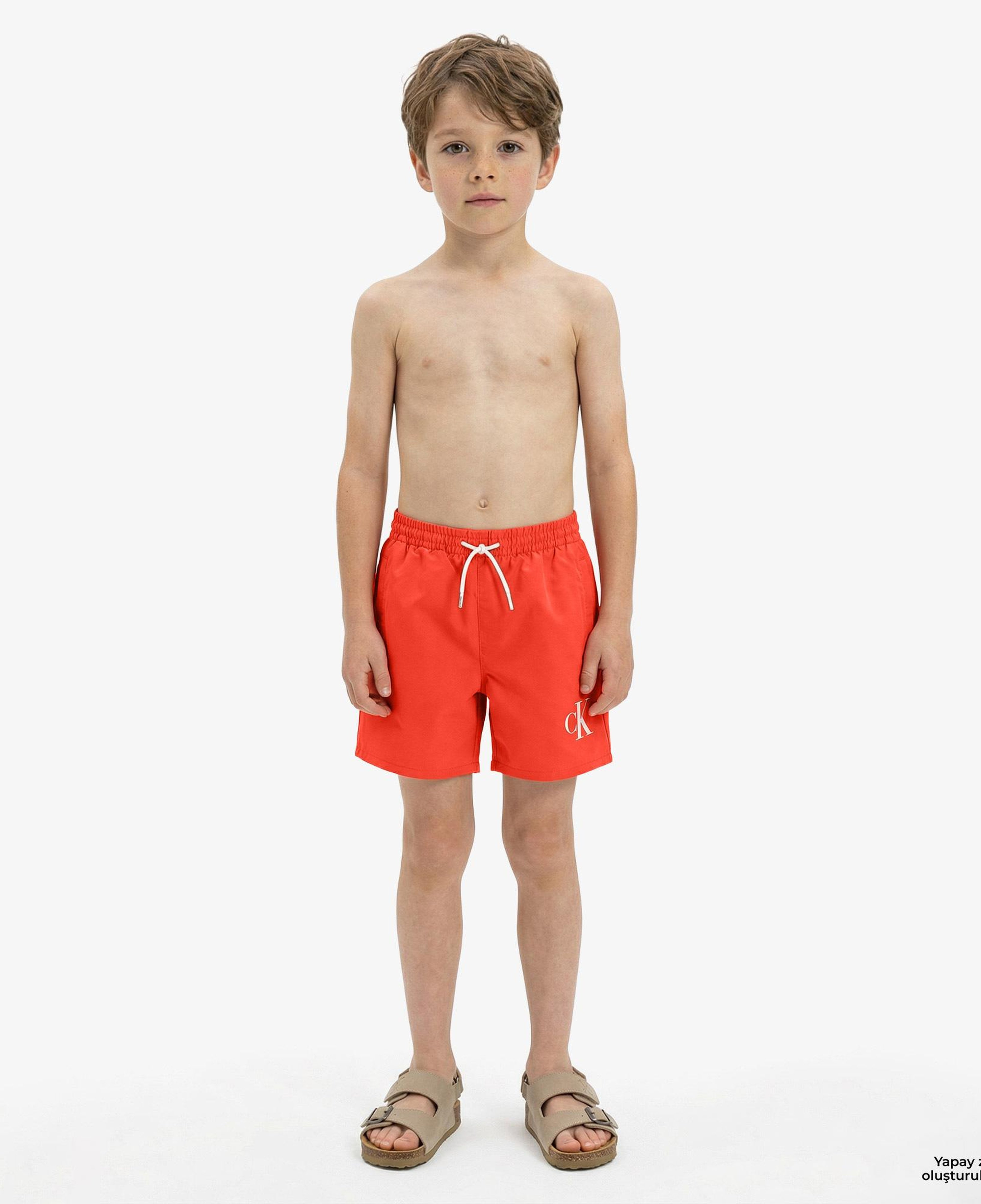 Calvin Klein Medium Drawstring Çocuk Kırmızı Deniz Şortu