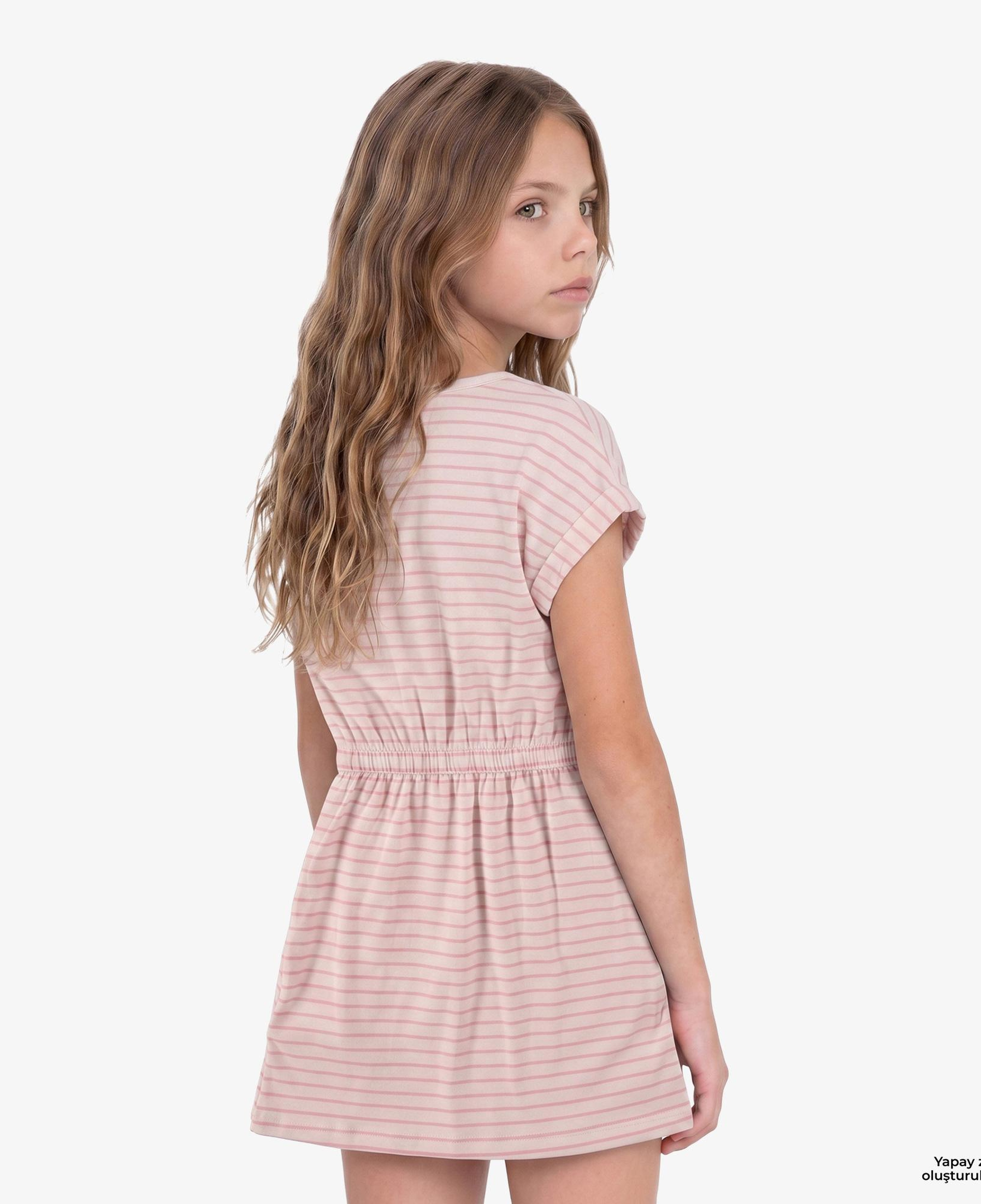 Calvin Klein Feeder Stripe Çocuk Pembe Elbise