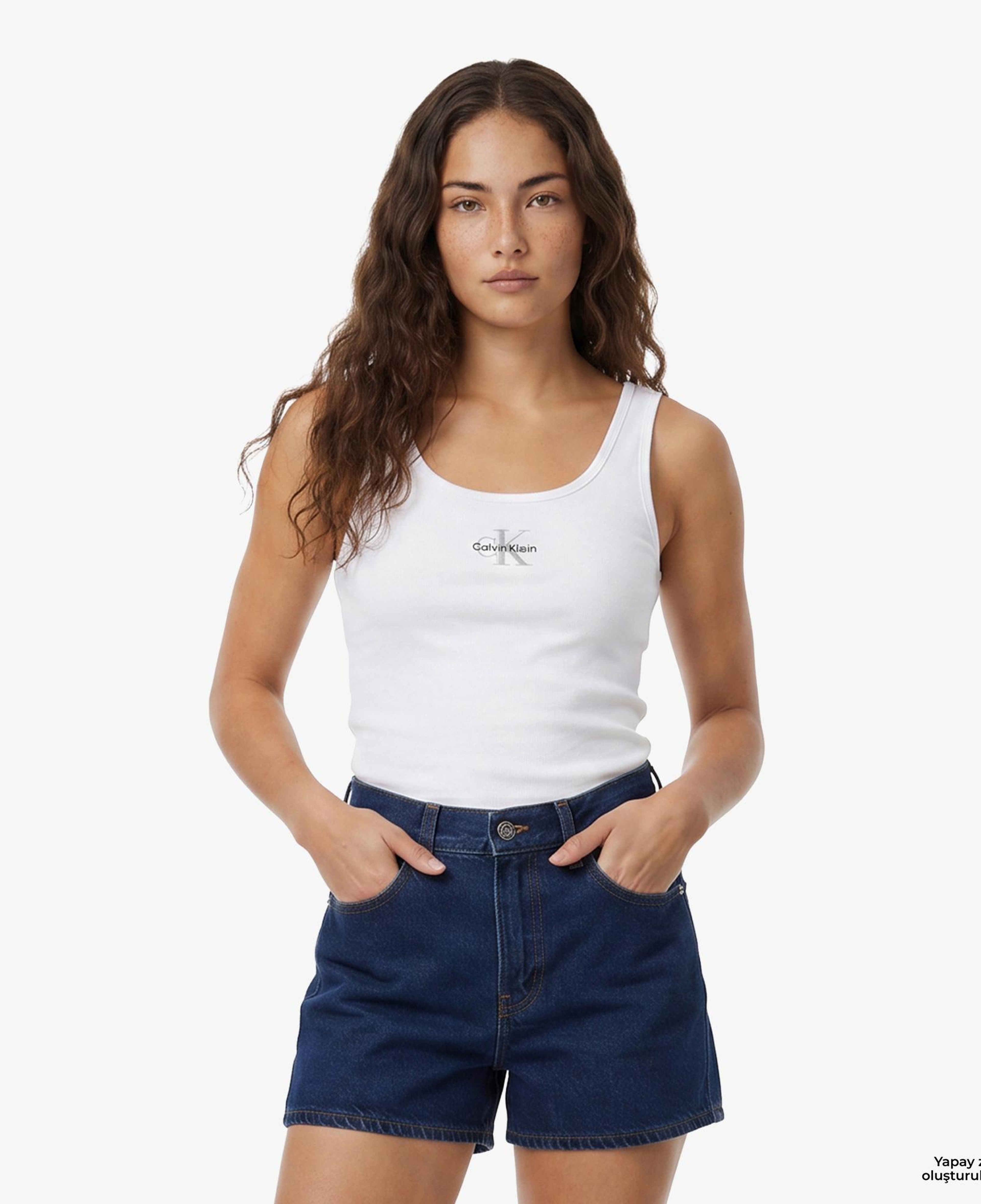 Calvin Klein Graphic Tank Kadın Beyaz Atlet