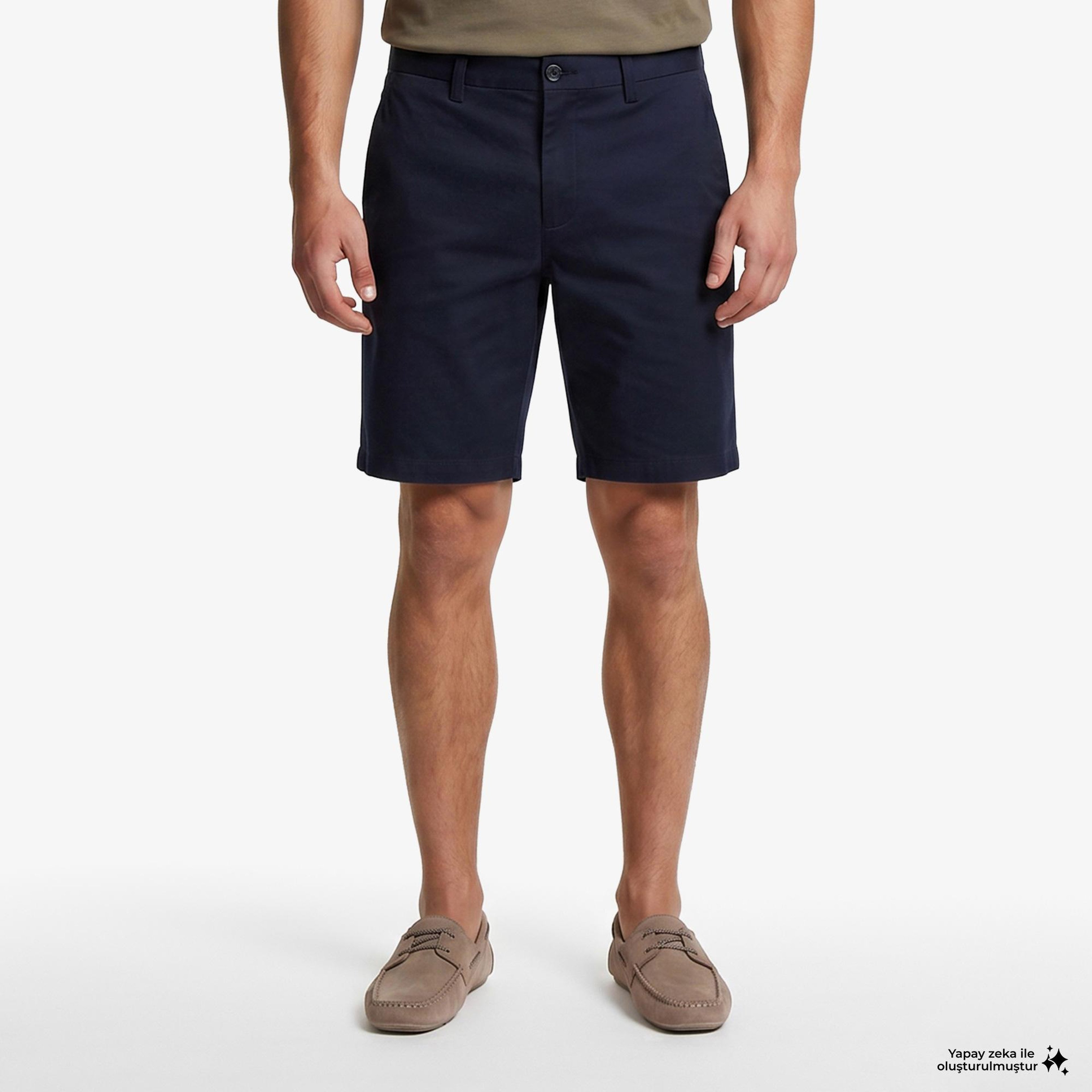 Calvin Klein Refined Stretch Classic Erkek Mavi Şort