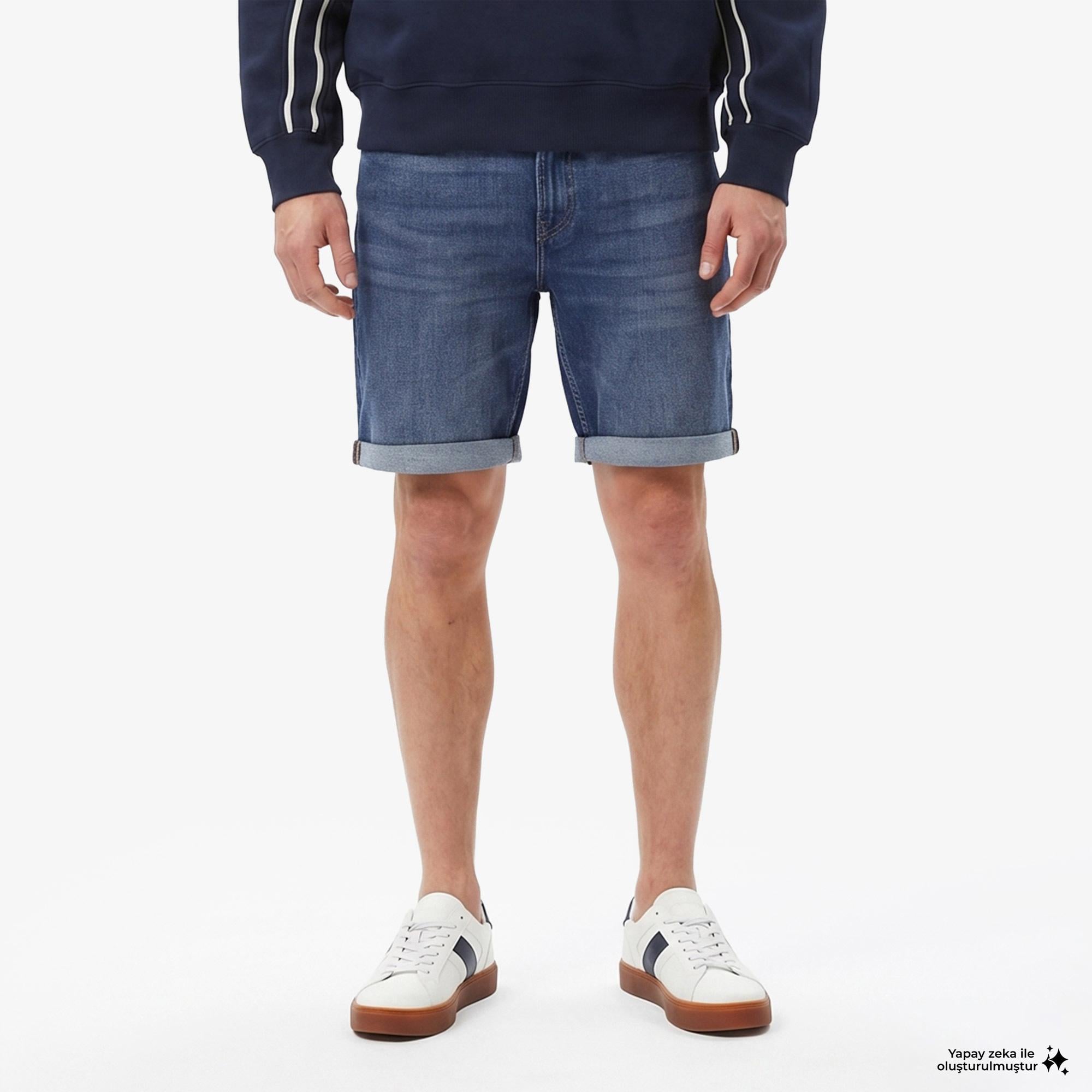Calvin Klein Slim Hampton Erkek Mavi Şort