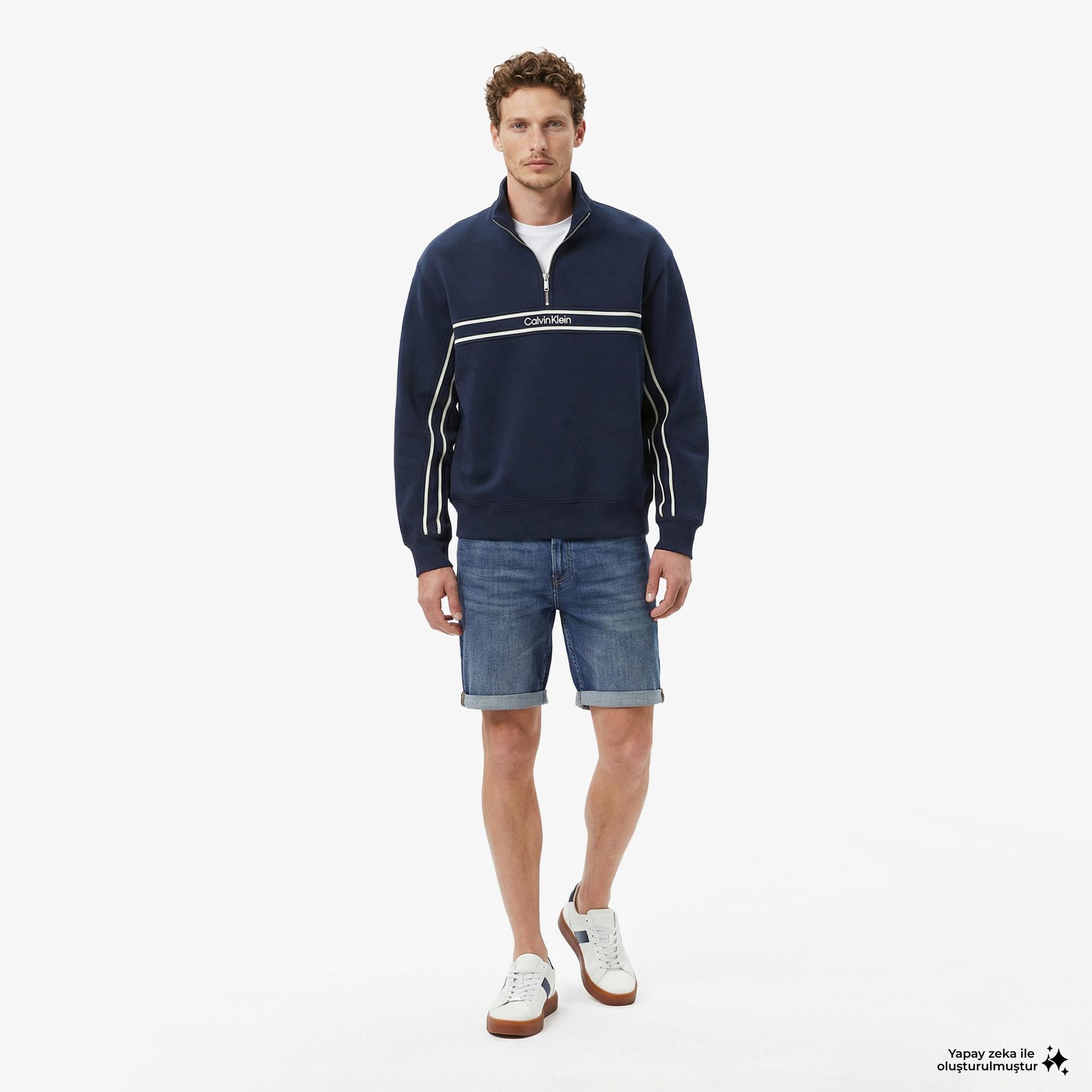 Calvin Klein Slim Hampton Erkek Mavi Şort