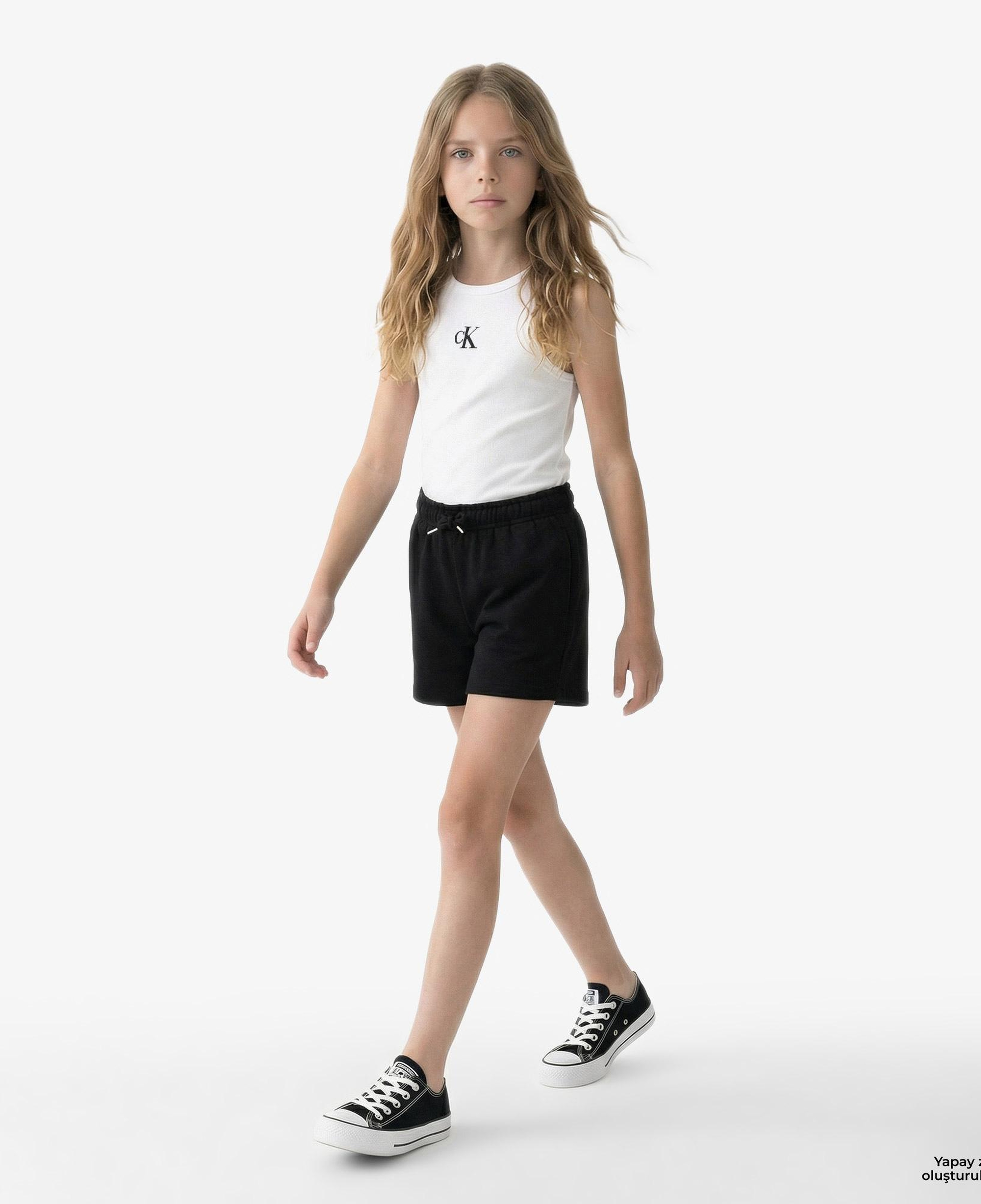 Calvin Klein Logo Çocuk Beyaz Kolsuz T-Shirt