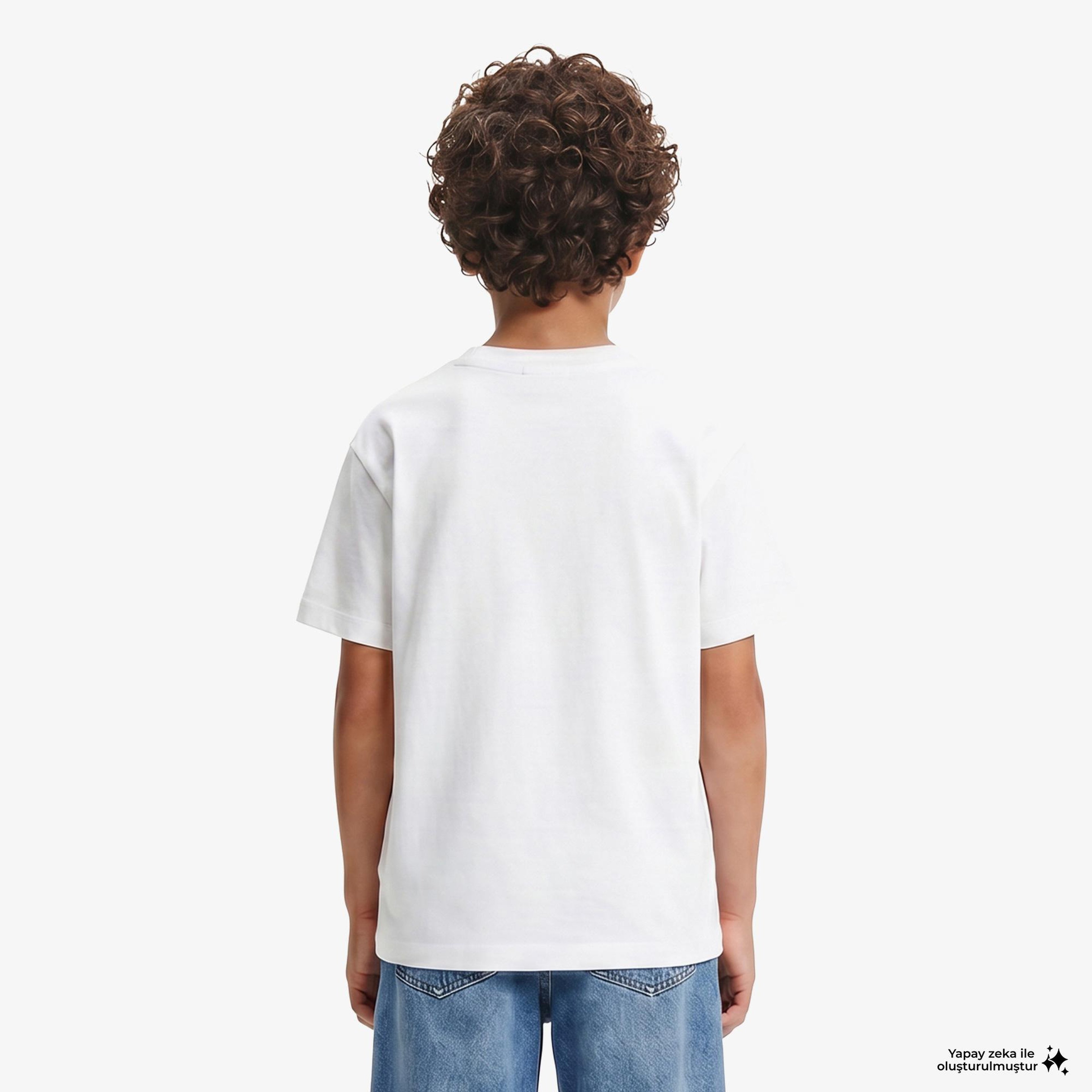 Calvin Klein Varsity Logo Çocuk Beyaz T-Shirt