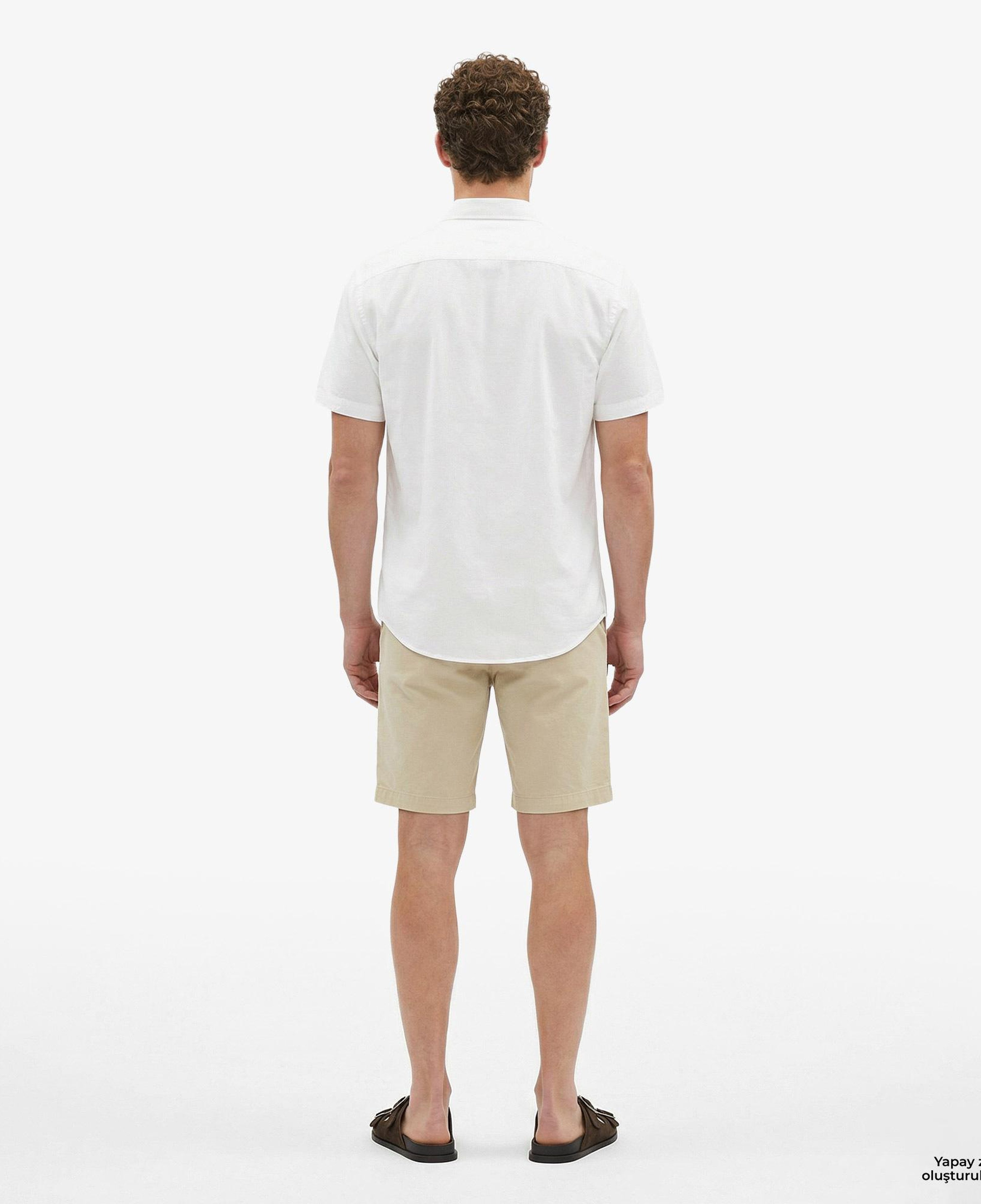 Calvin Klein Solid Causal Classic Erkek Beyaz Keten Gömlek