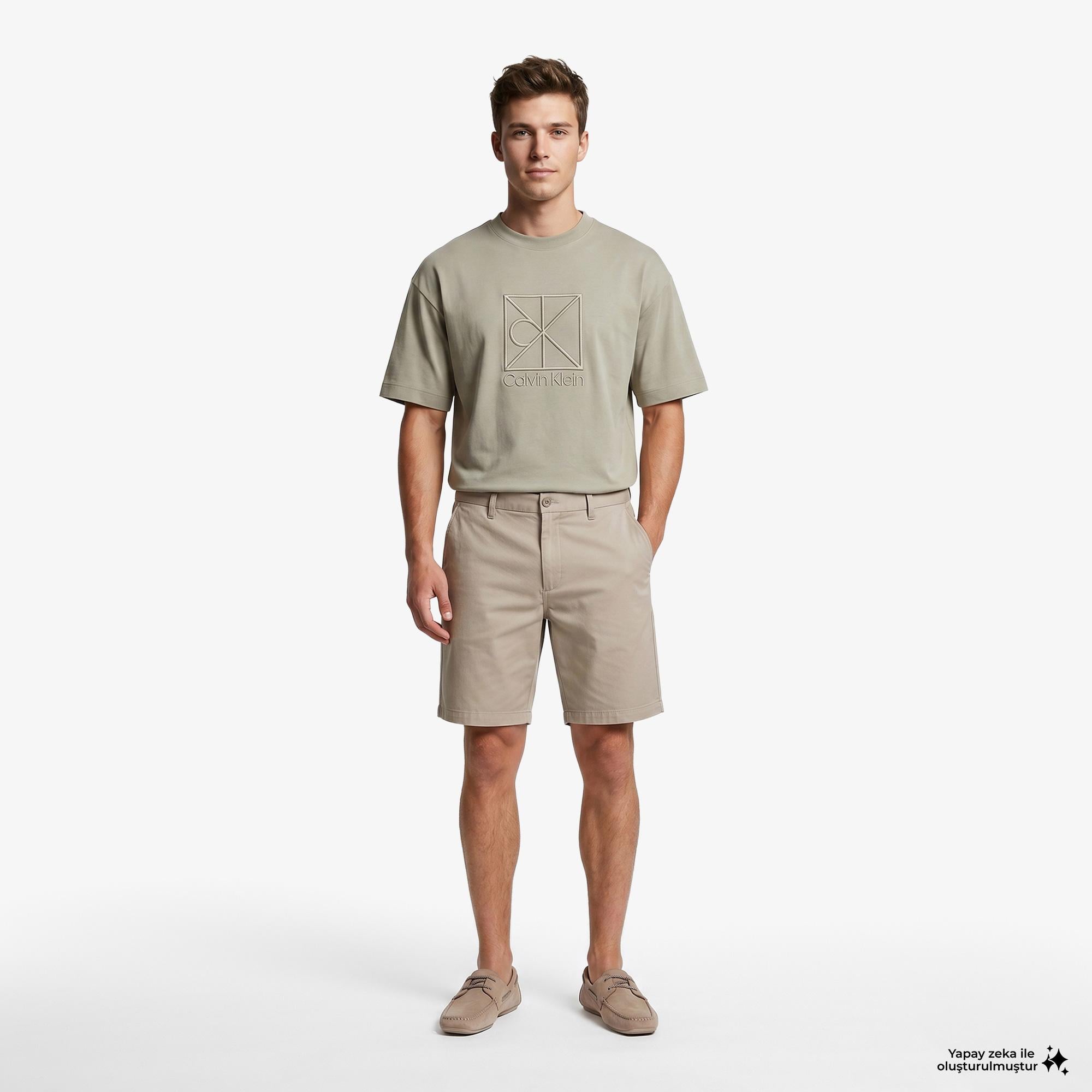 Calvin Klein Refined Stretch Classic Erkek Kahverengi Şort