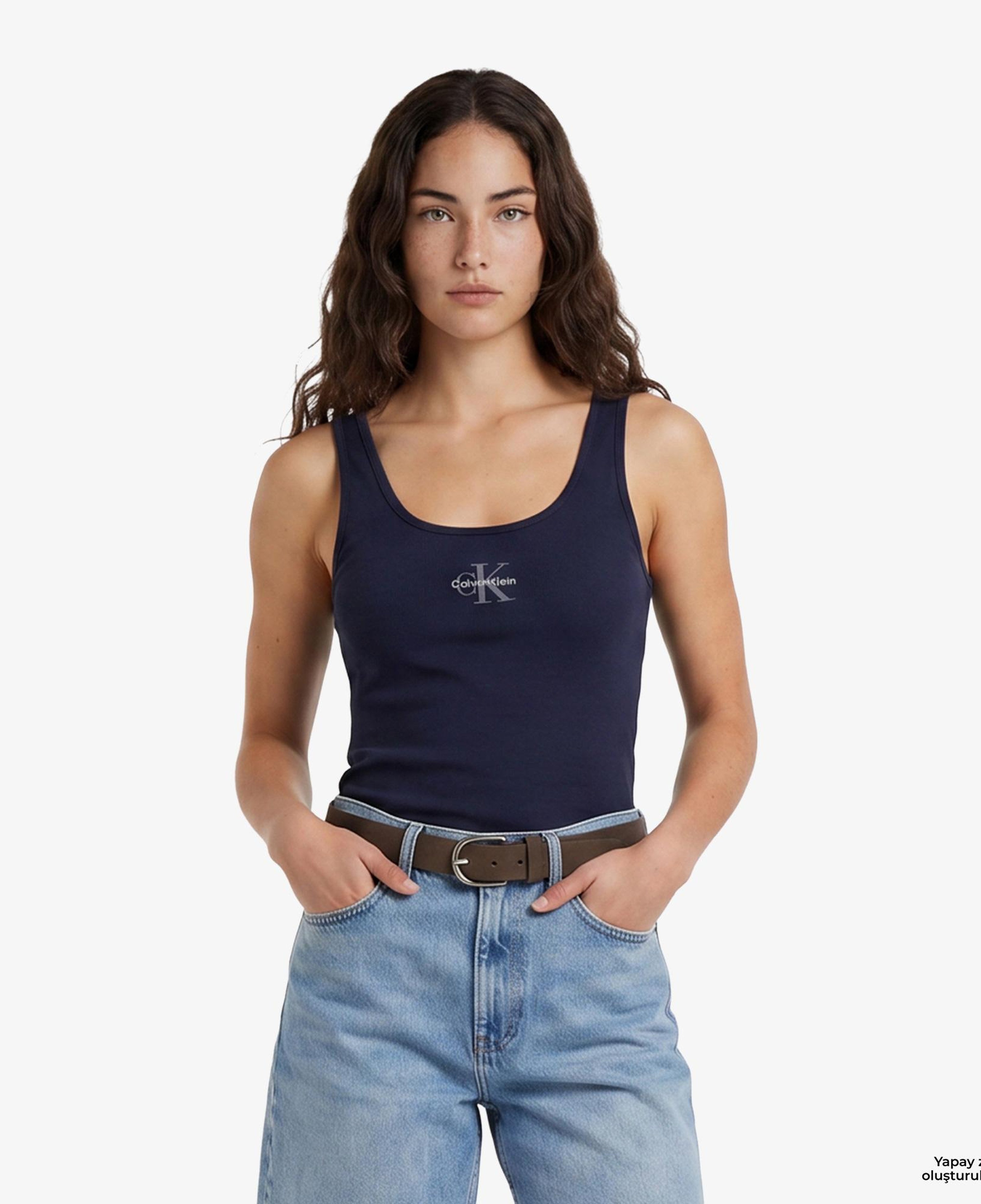 Calvin Klein Graphic Tank Kadın Mavi Atlet