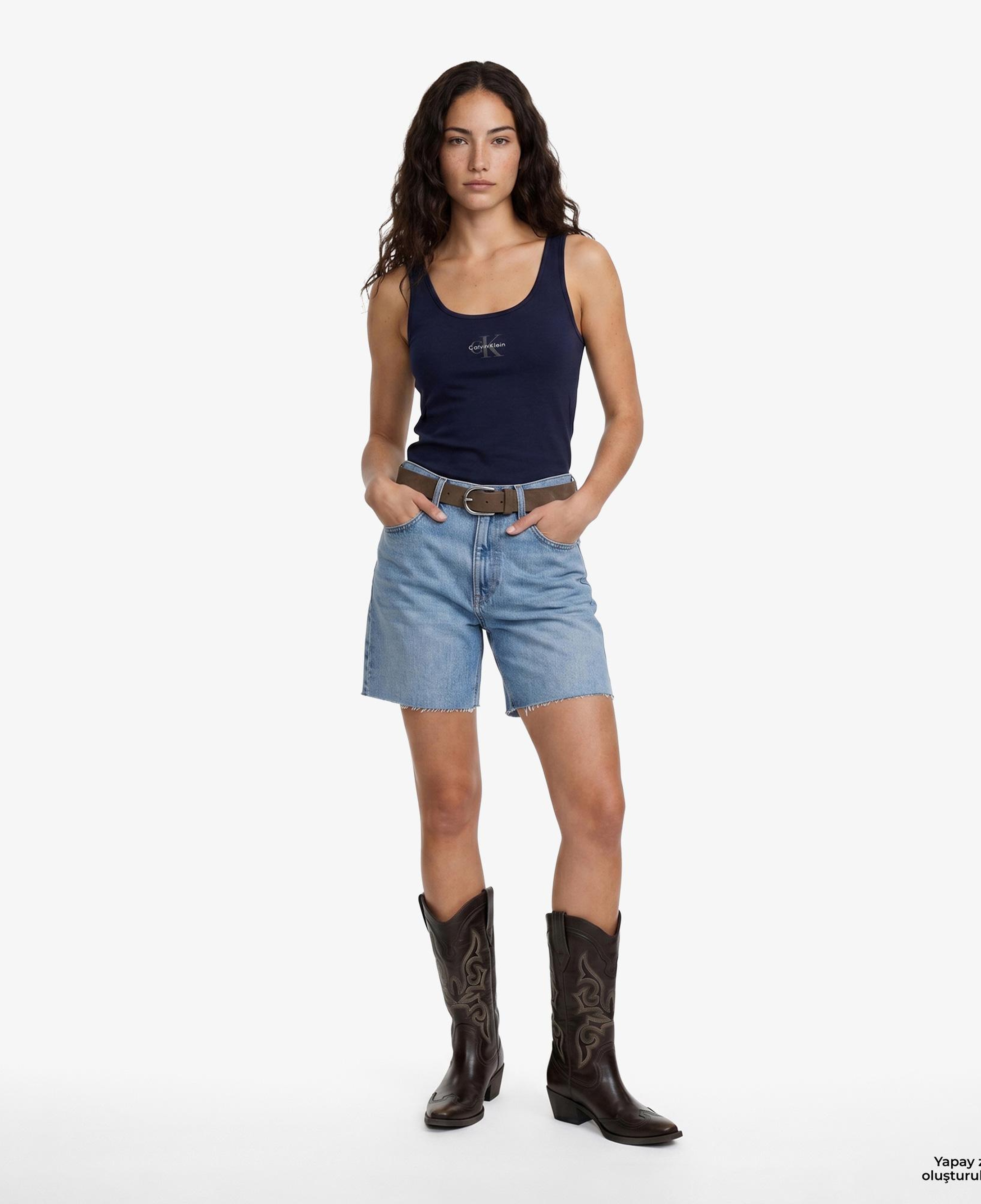 Calvin Klein Graphic Tank Kadın Mavi Atlet