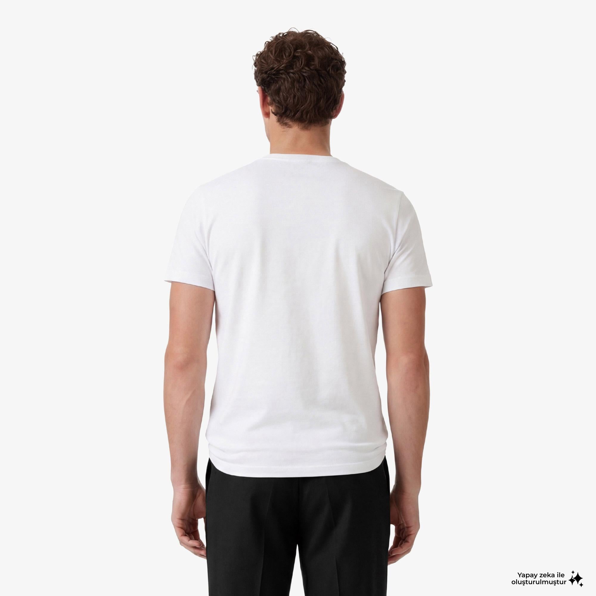 Calvin Klein 30S Word Circle Graphic Erkek Beyaz T-Shirt