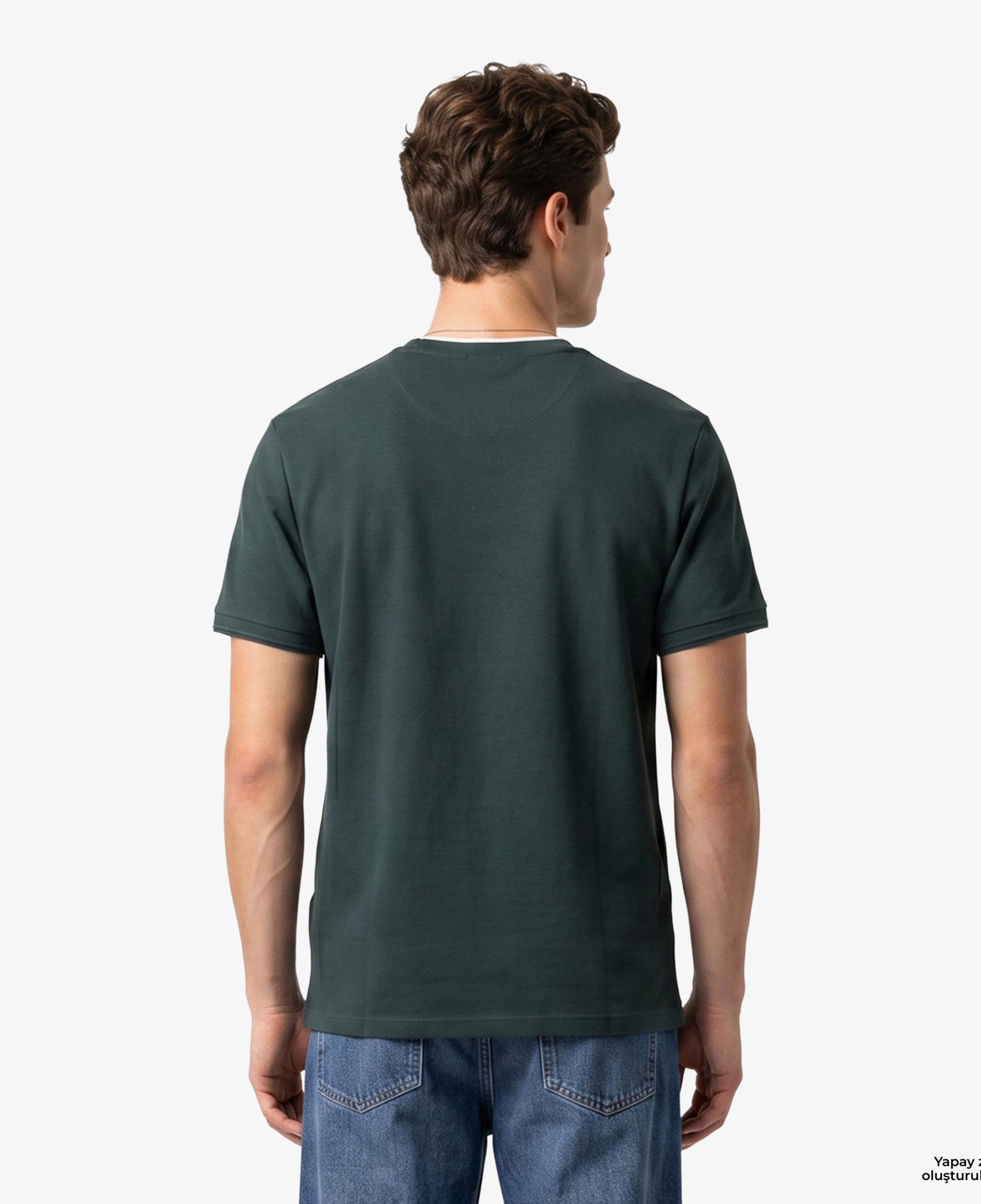 Calvin Klein Tipped Pıque Crewnk Erkek Yeşil T-Shirt
