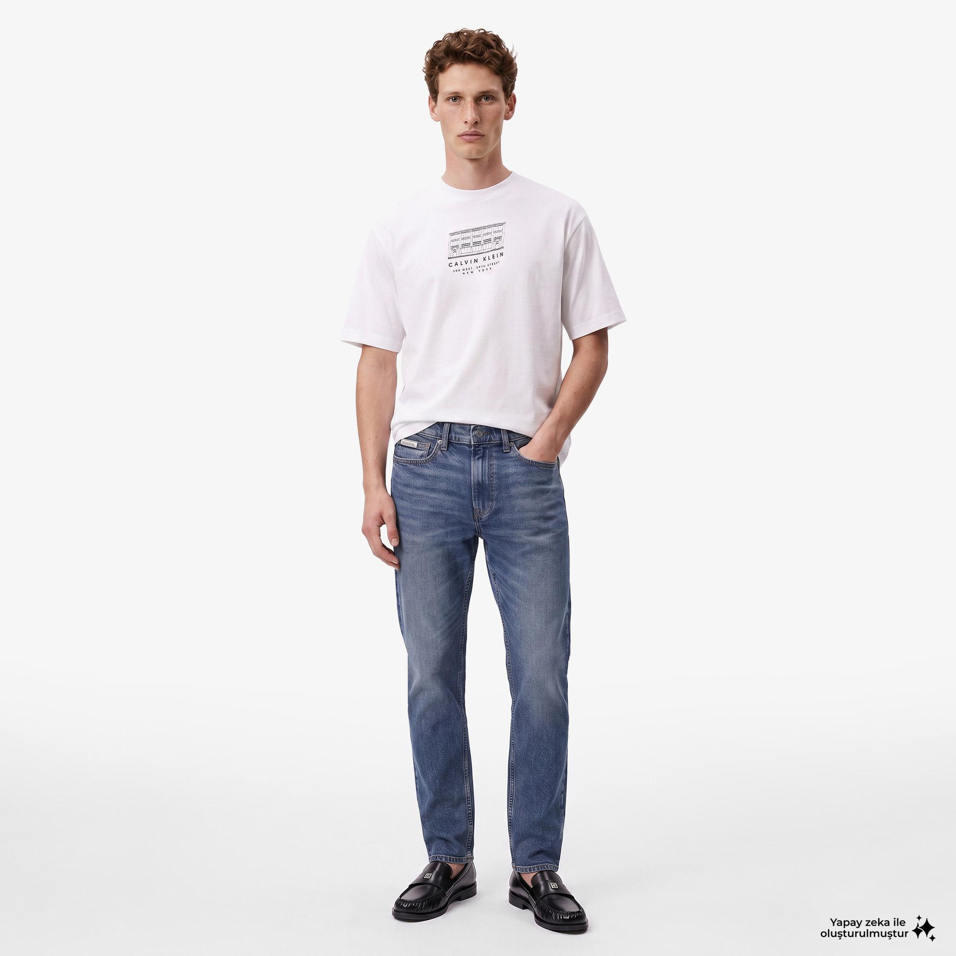 Calvin Klein Classic Taper Blue Erkek Mavi Jean