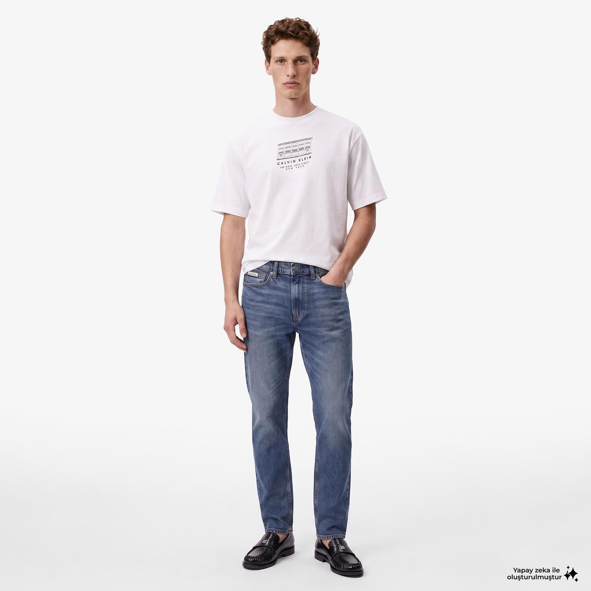 Calvin Klein Classic Taper Blue Erkek Mavi Jean