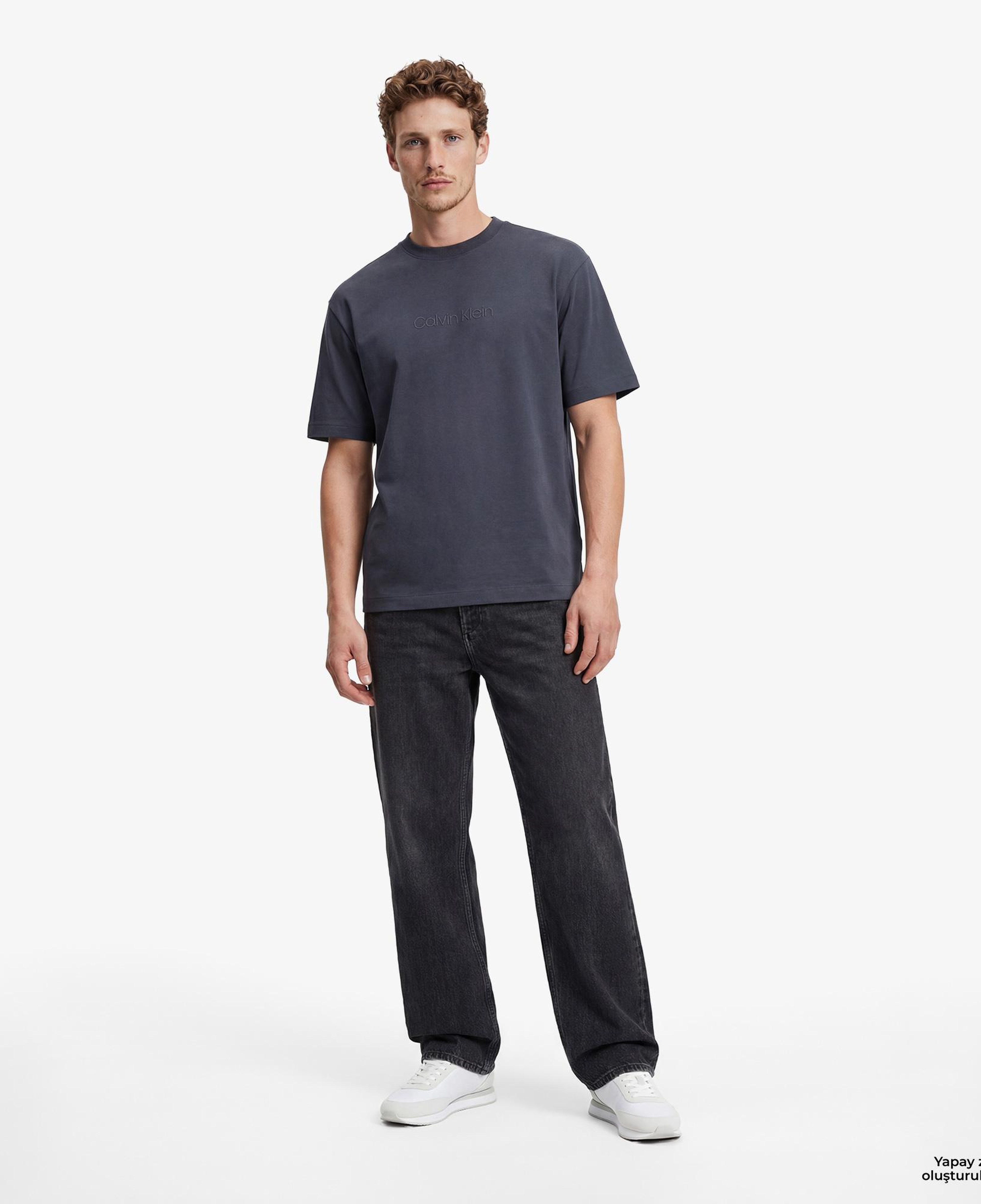 Calvin Klein Releaxed Standard Logo Crewnk Erkek Lacivert T-Shirt