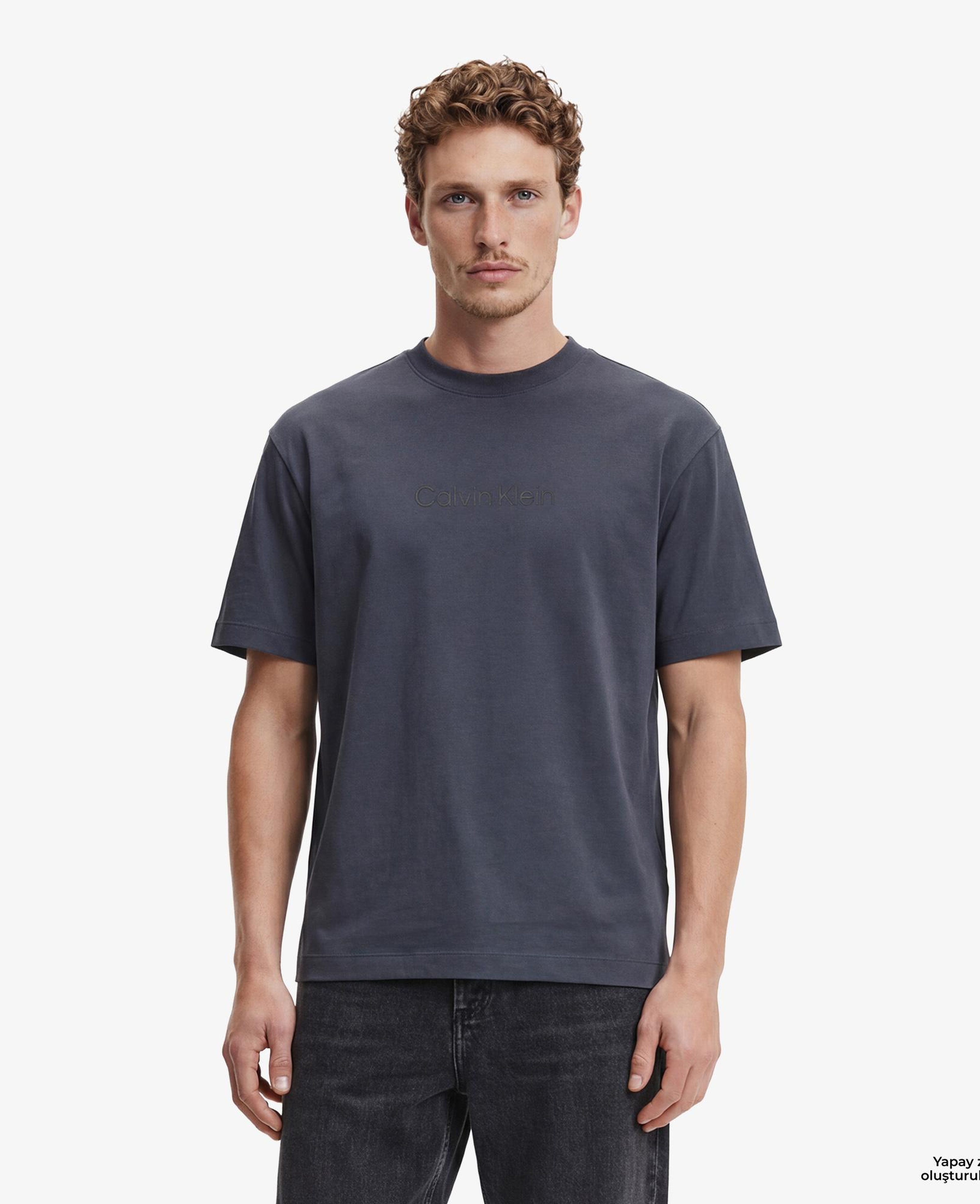 Calvin Klein Releaxed Standard Logo Crewnk Erkek Lacivert T-Shirt