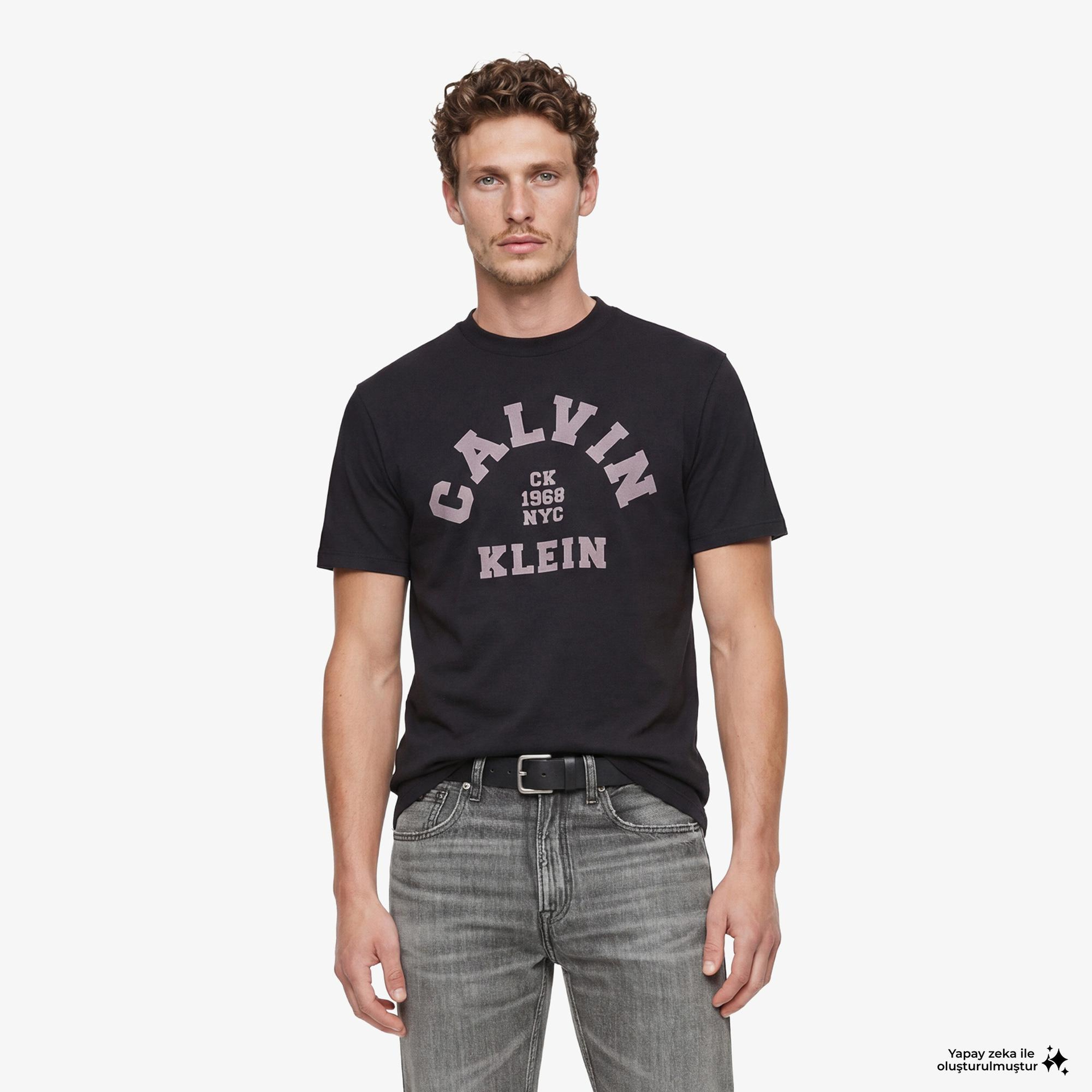 Calvin Klein 20S College Graphic Erkek Siyah T-Shirt