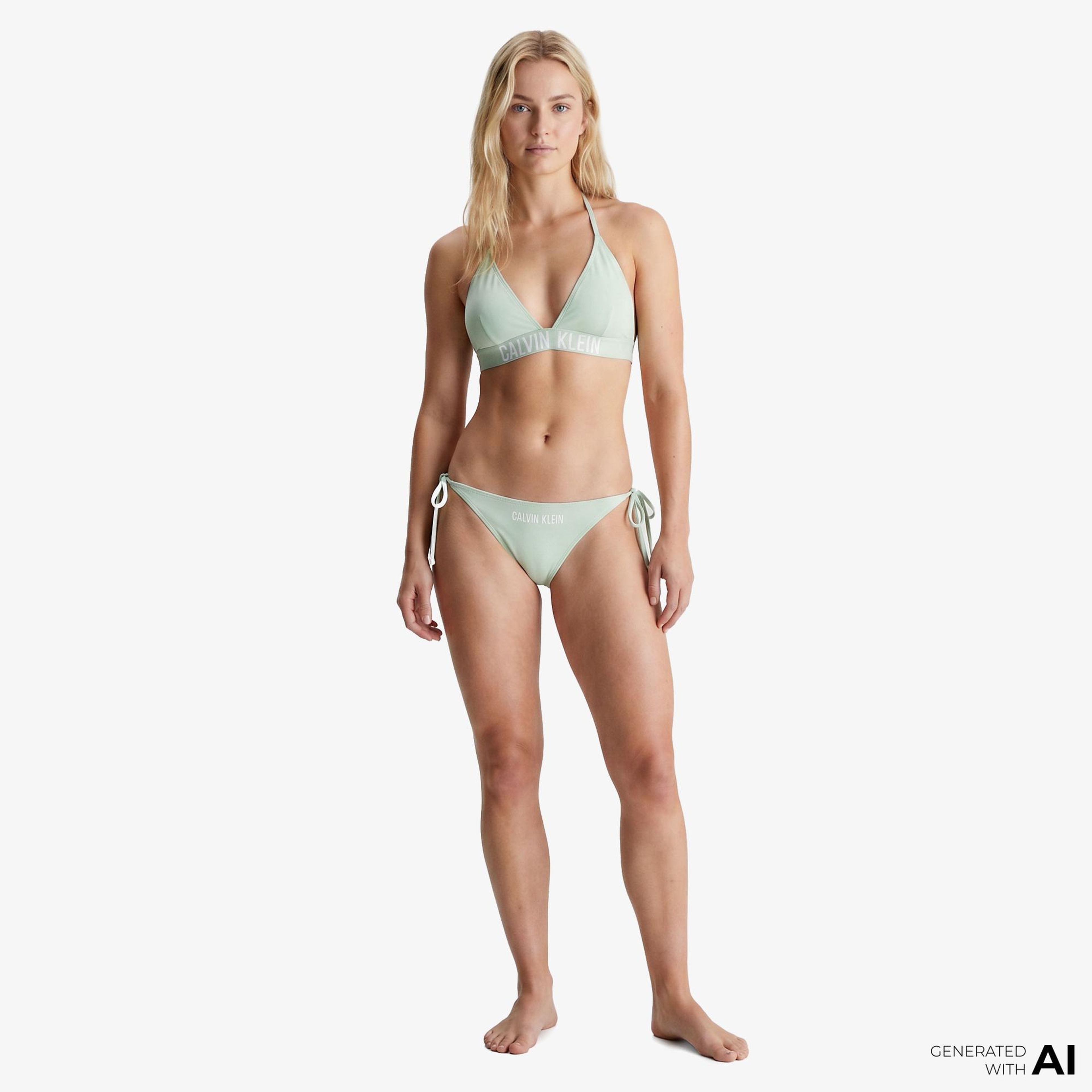 Calvin Klein Side Tie Kadın Haki Bikini Altı