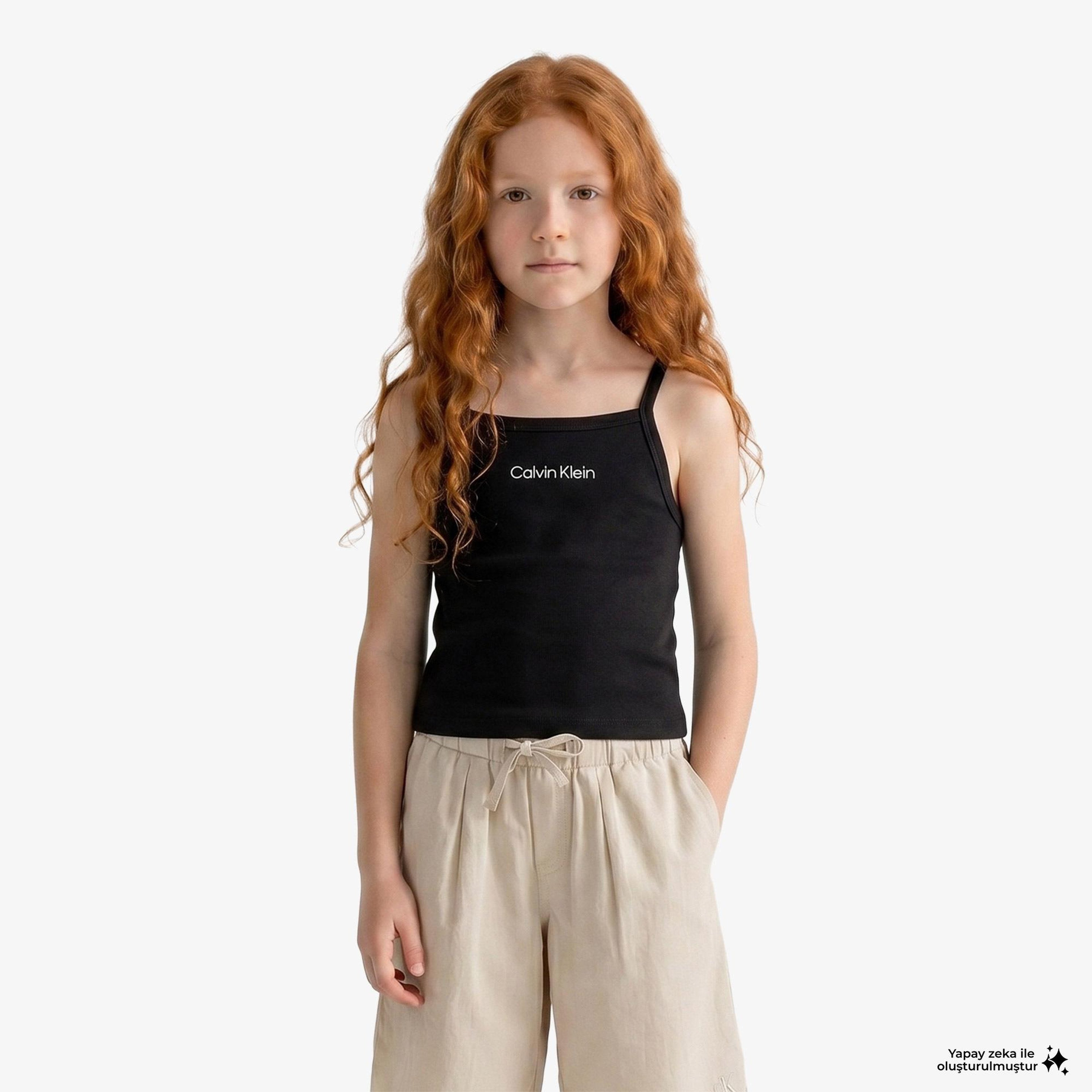 Calvin Klein Punto Strap Çocuk Siyah T-Shirt