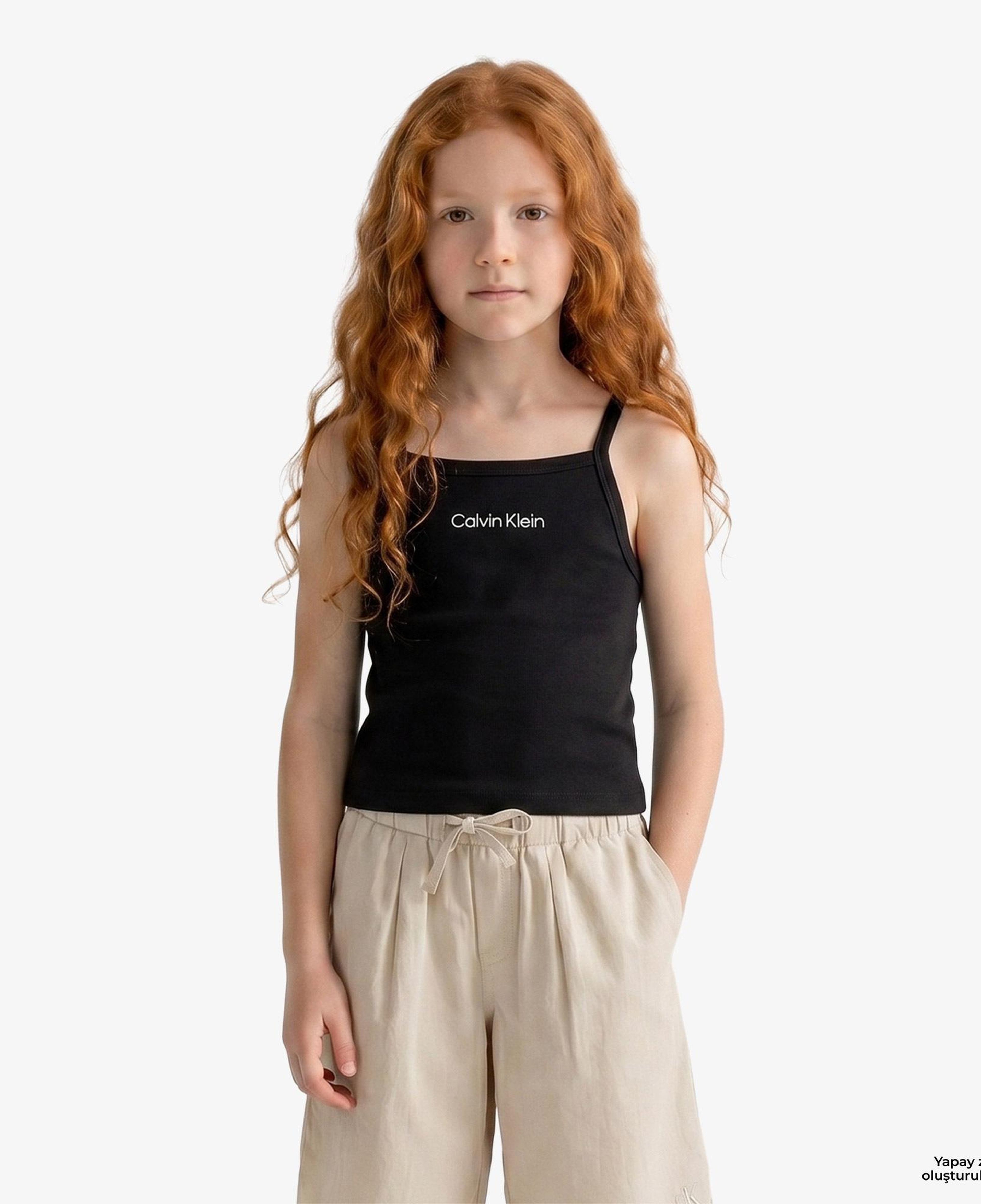 Calvin Klein Punto Strap Çocuk Siyah T-Shirt