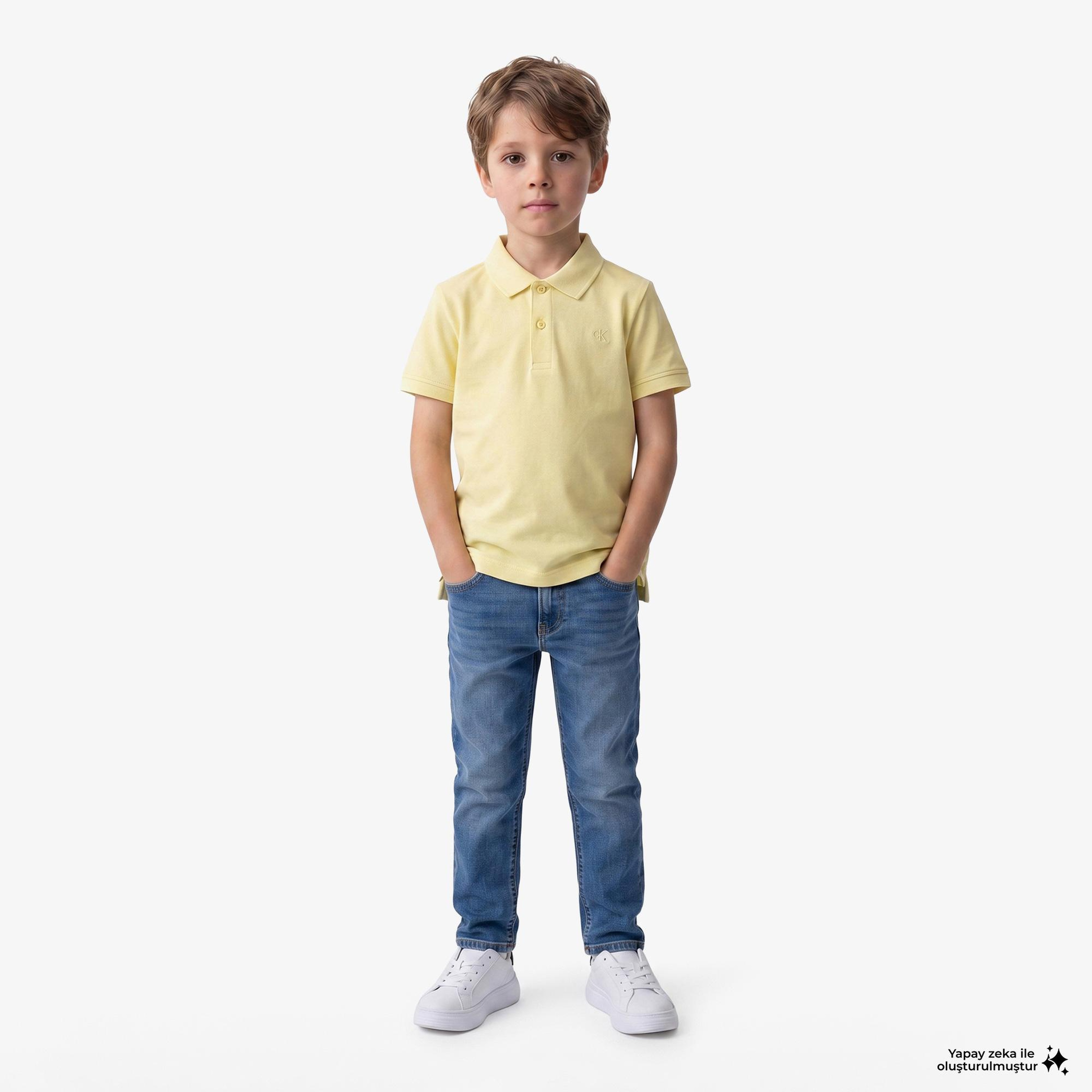 Calvin Klein Solid Çocuk Sarı Polo