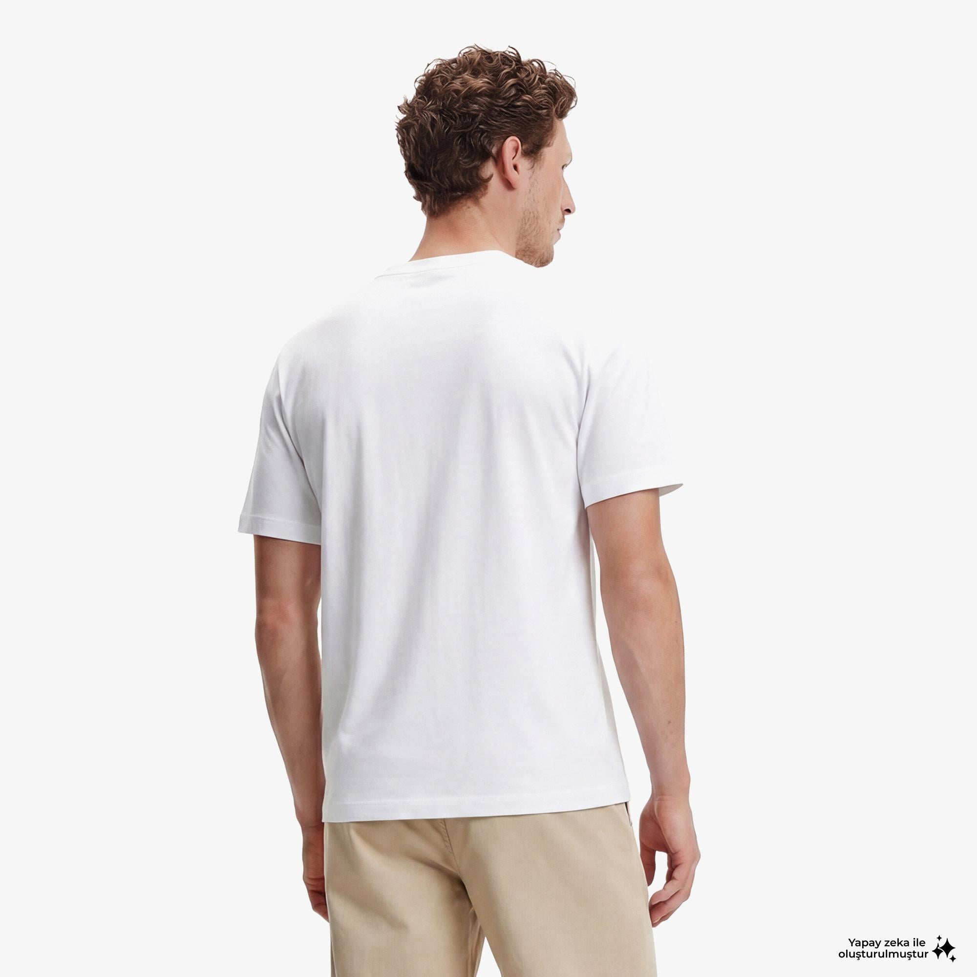 Calvin Klein Relaxed Fit Graphic  Erkek Beyaz T-Shirt