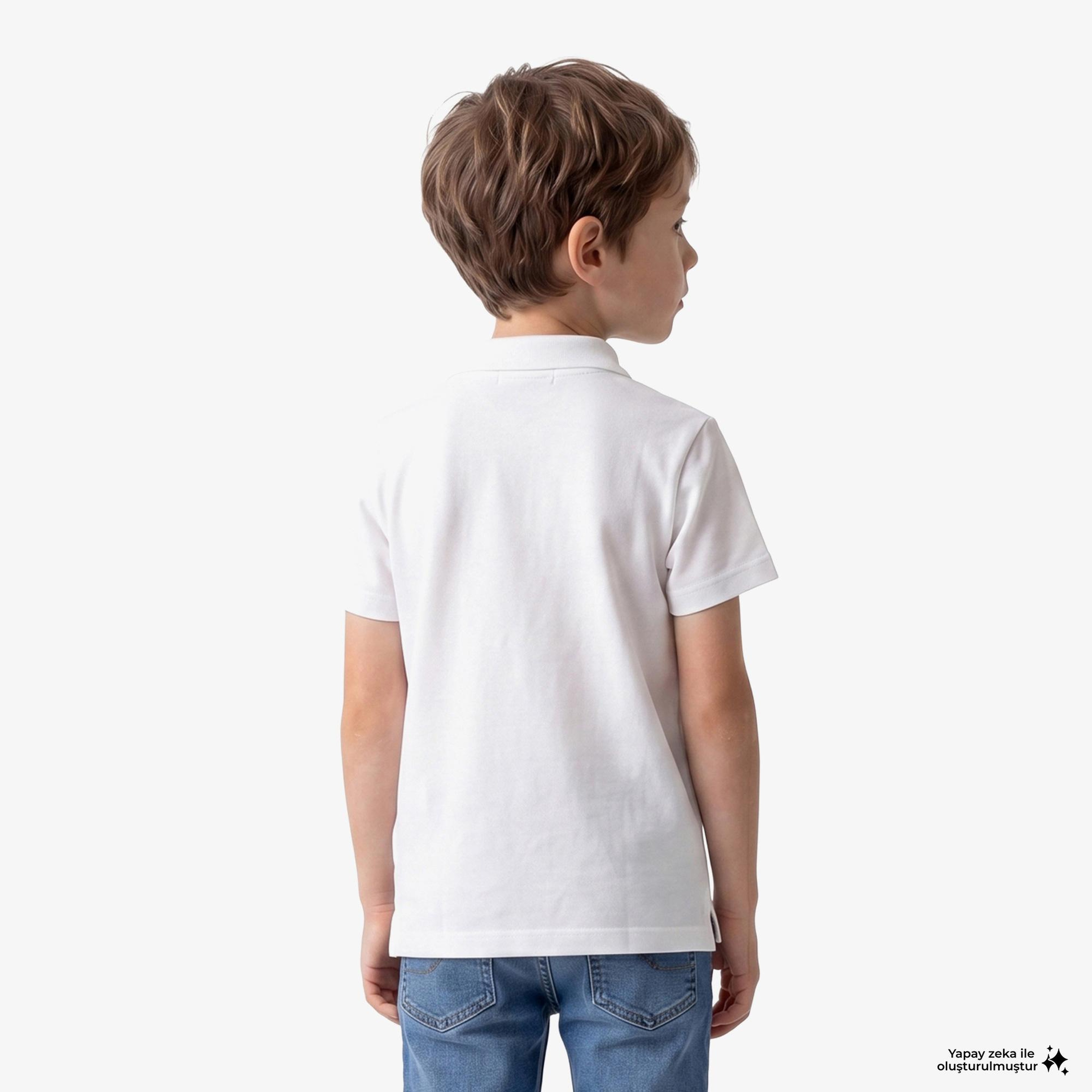 Calvin Klein Solid Çocuk Beyaz Polo