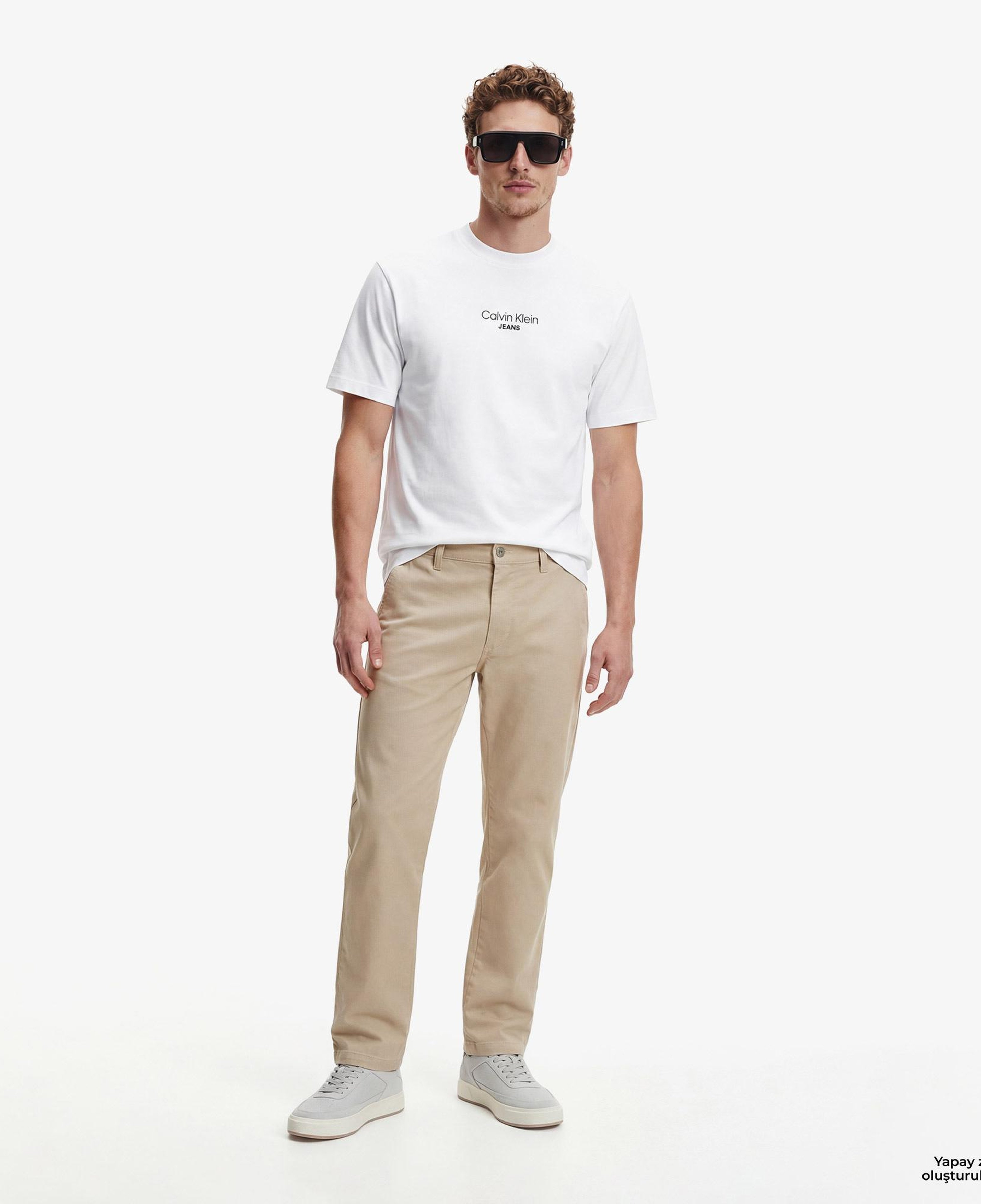 Calvin Klein Relaxed Fit Graphic  Erkek Beyaz T-Shirt