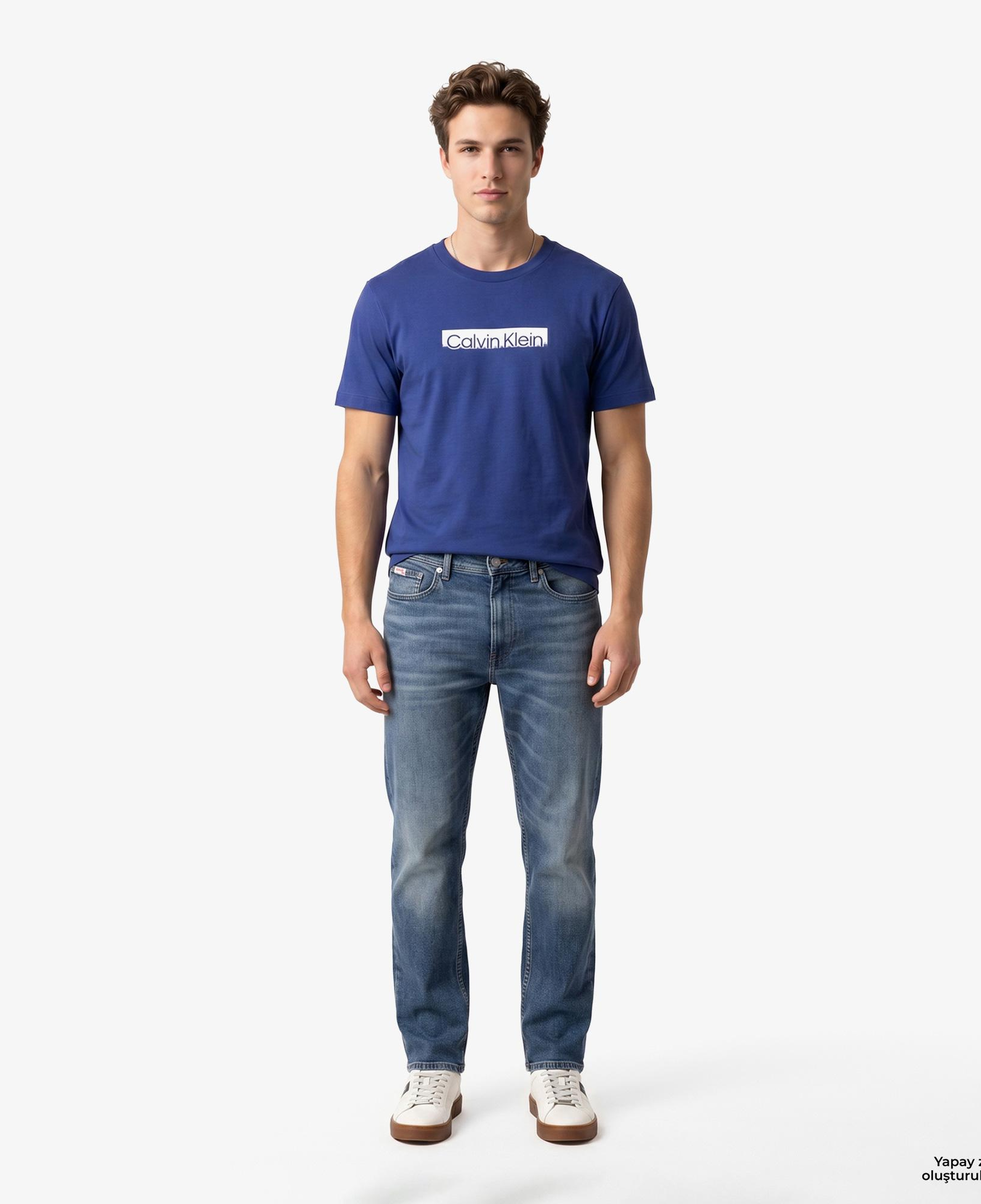 Calvin Klein 20S Sportswear Grap Erkek Mavi T-Shirt