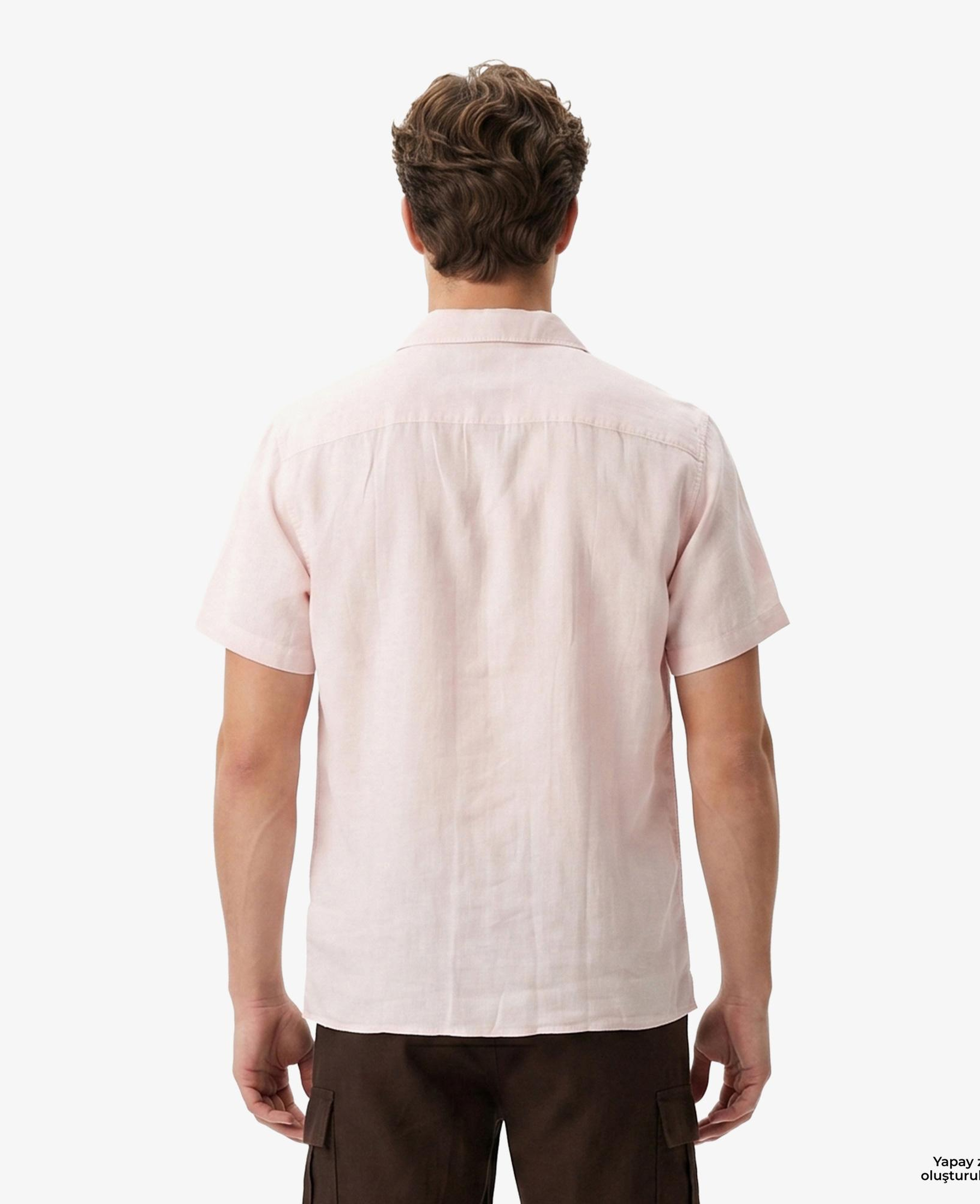 Calvin Klein Camp Collar Solid Class Erkek Turuncu Keten Gömlek