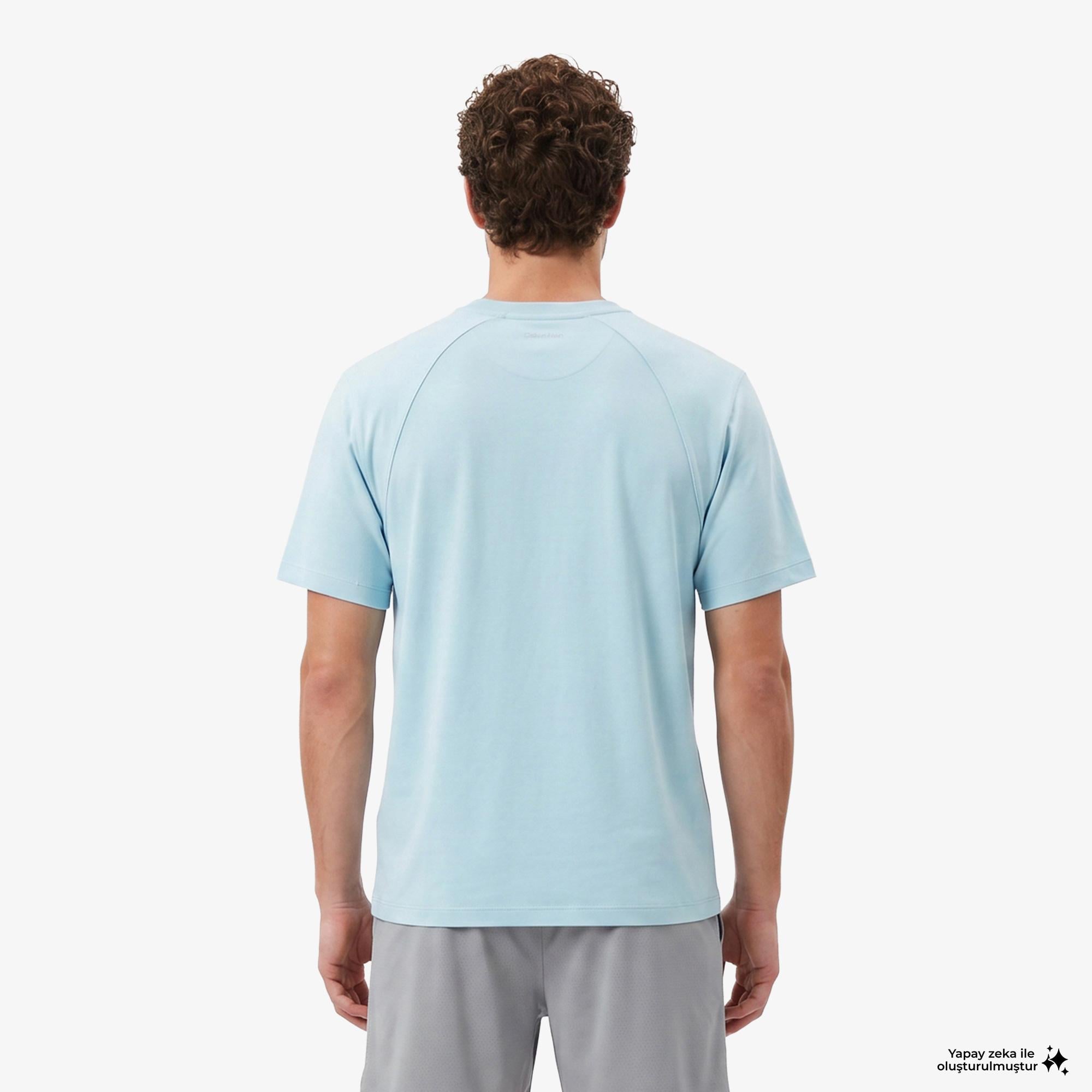 Calvin Klein Crew Neck Erkek Mavi T-Shirt