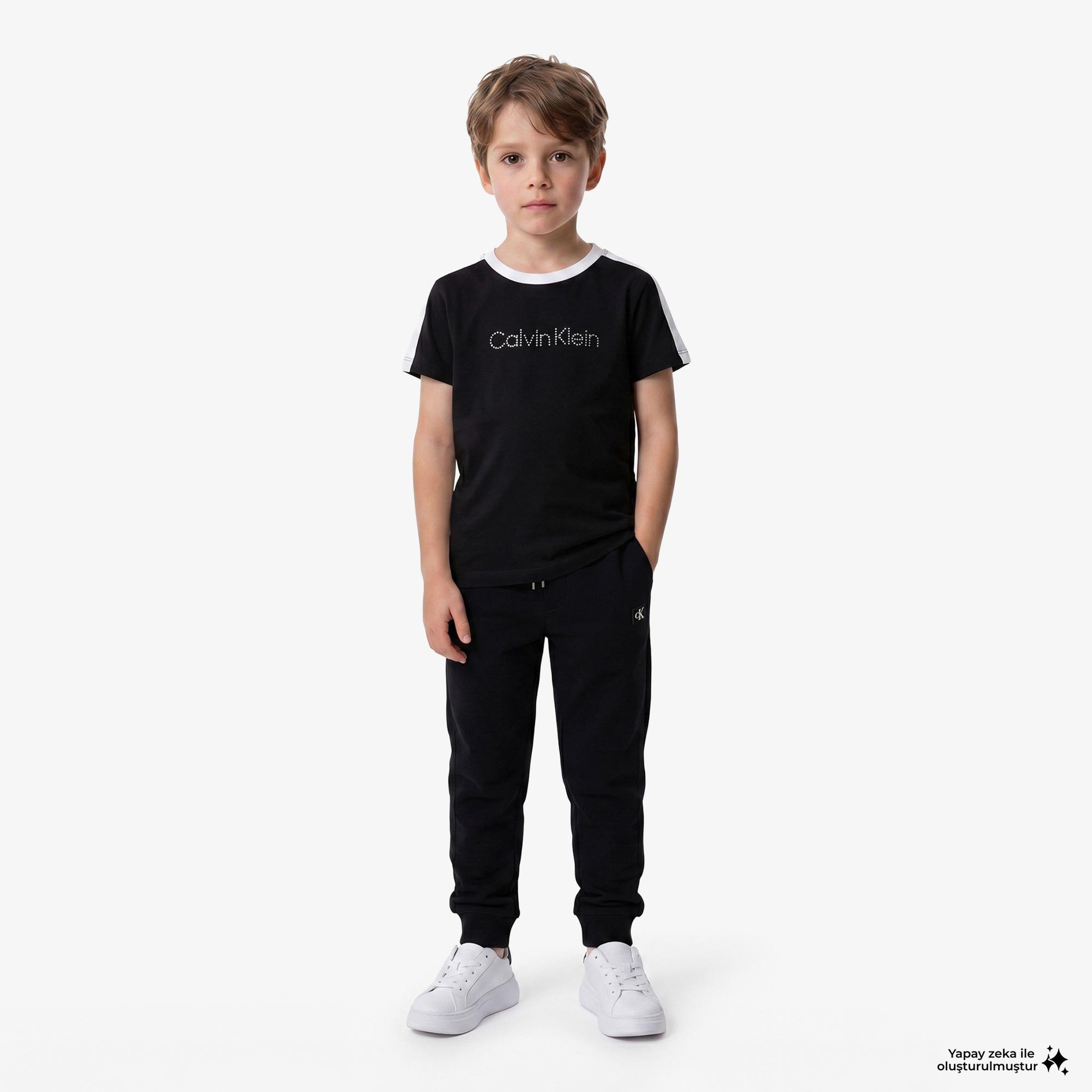 Calvin Klein Taping Çocuk Siyah T-Shirt