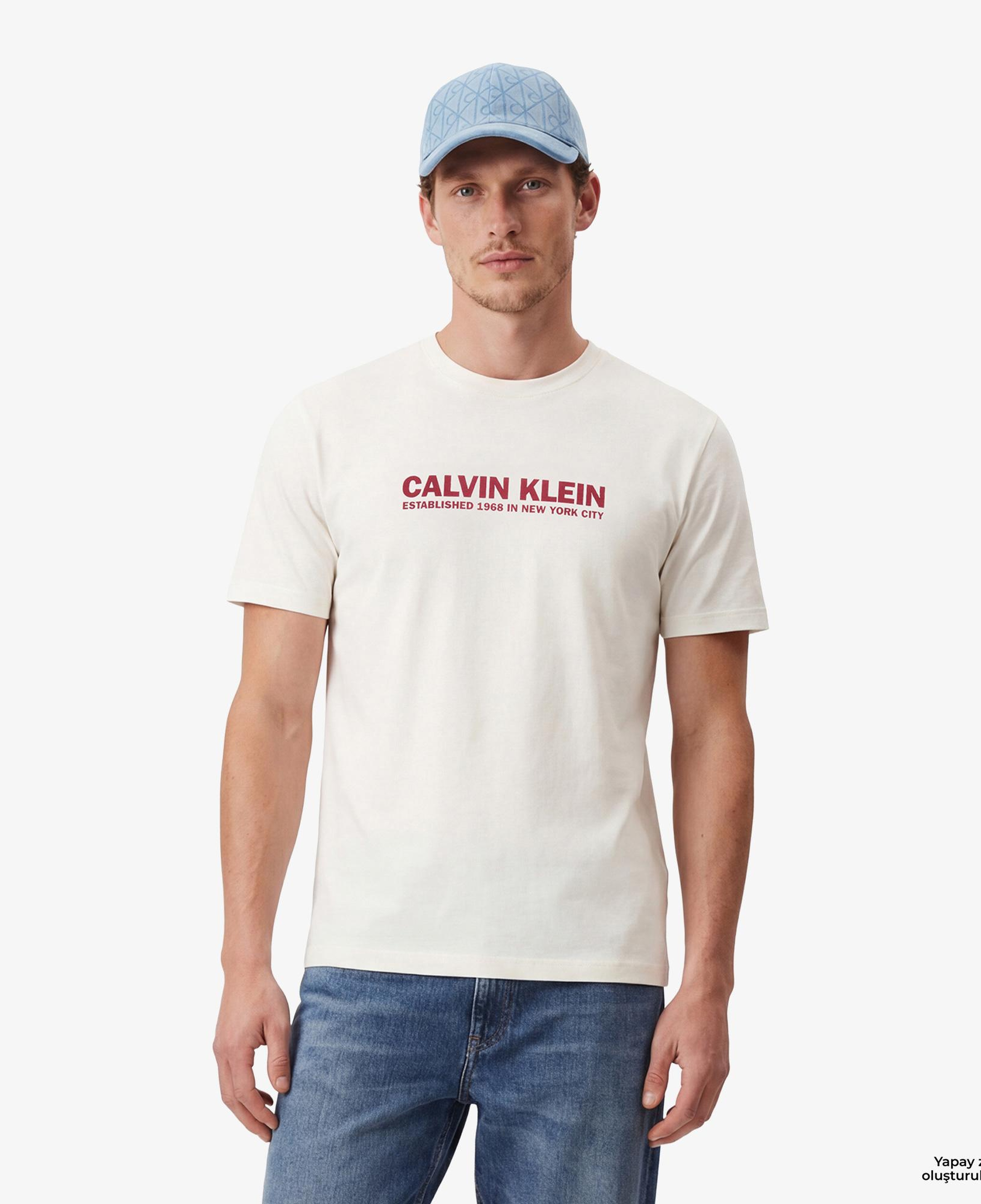 Calvin Klein 30S Grap Erkek Beyaz T-Shirt