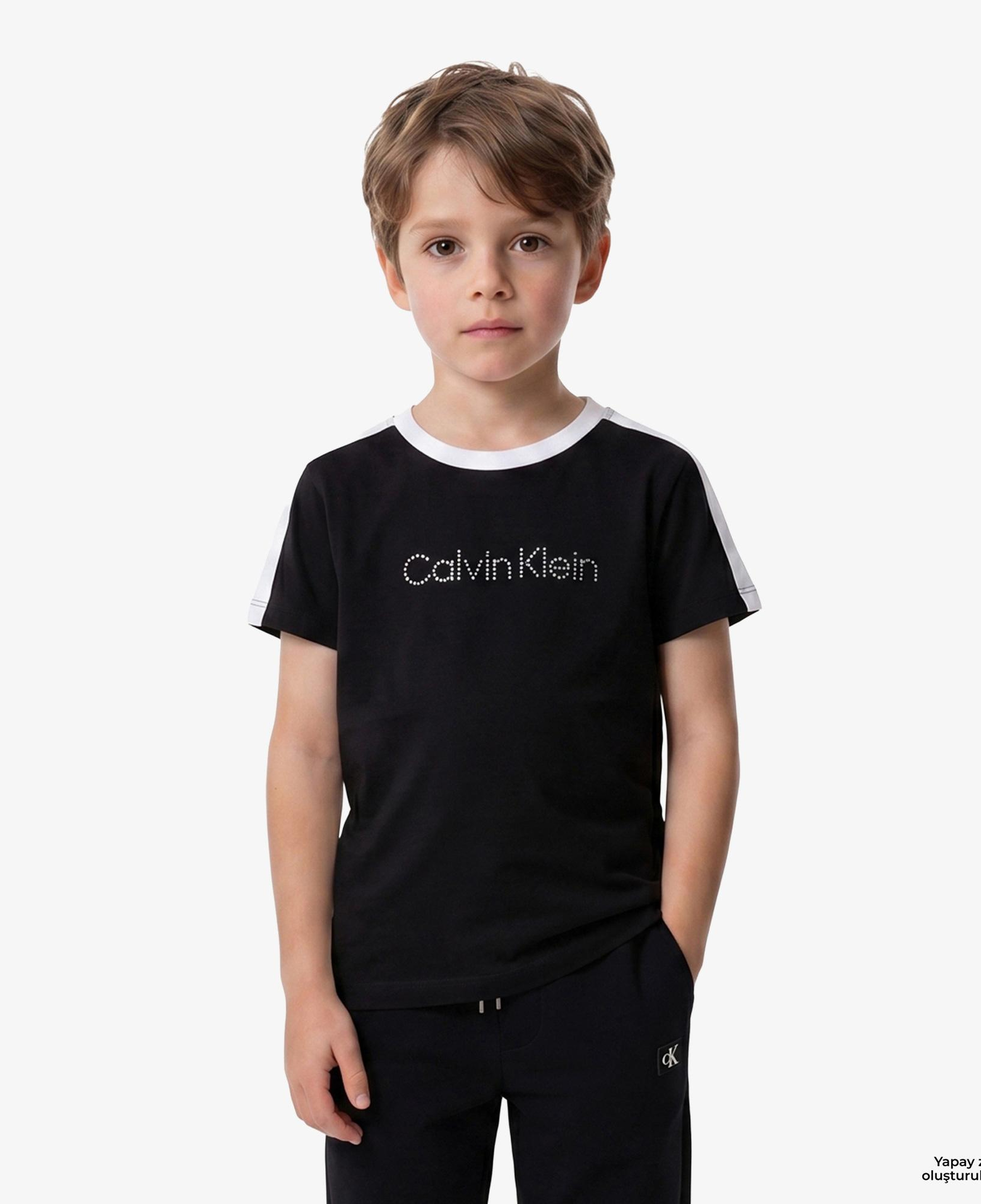 Calvin Klein Taping Çocuk Siyah T-Shirt