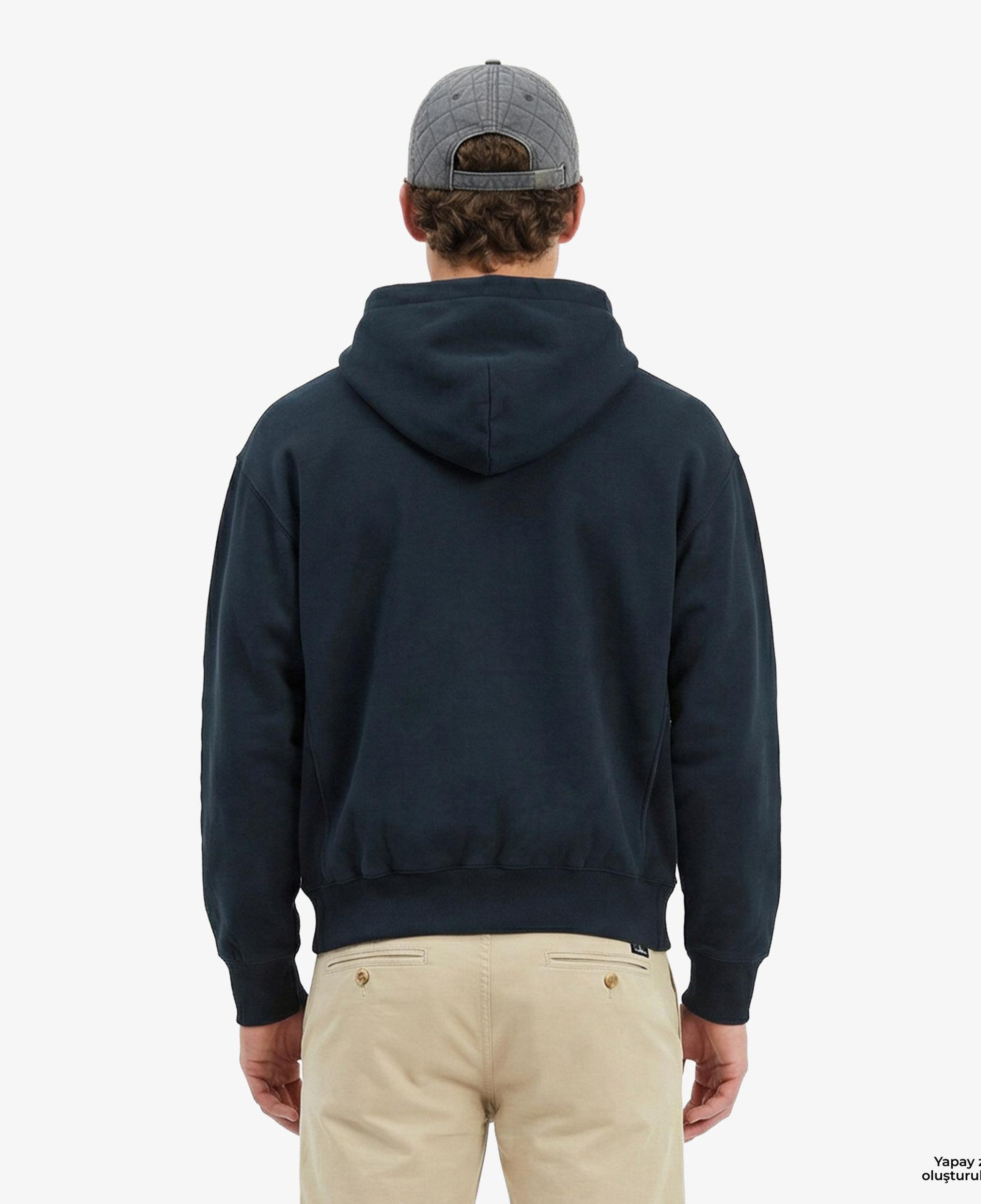 Calvin Klein Premium Fleece Graphic Erkek Mavi Sweatshirt