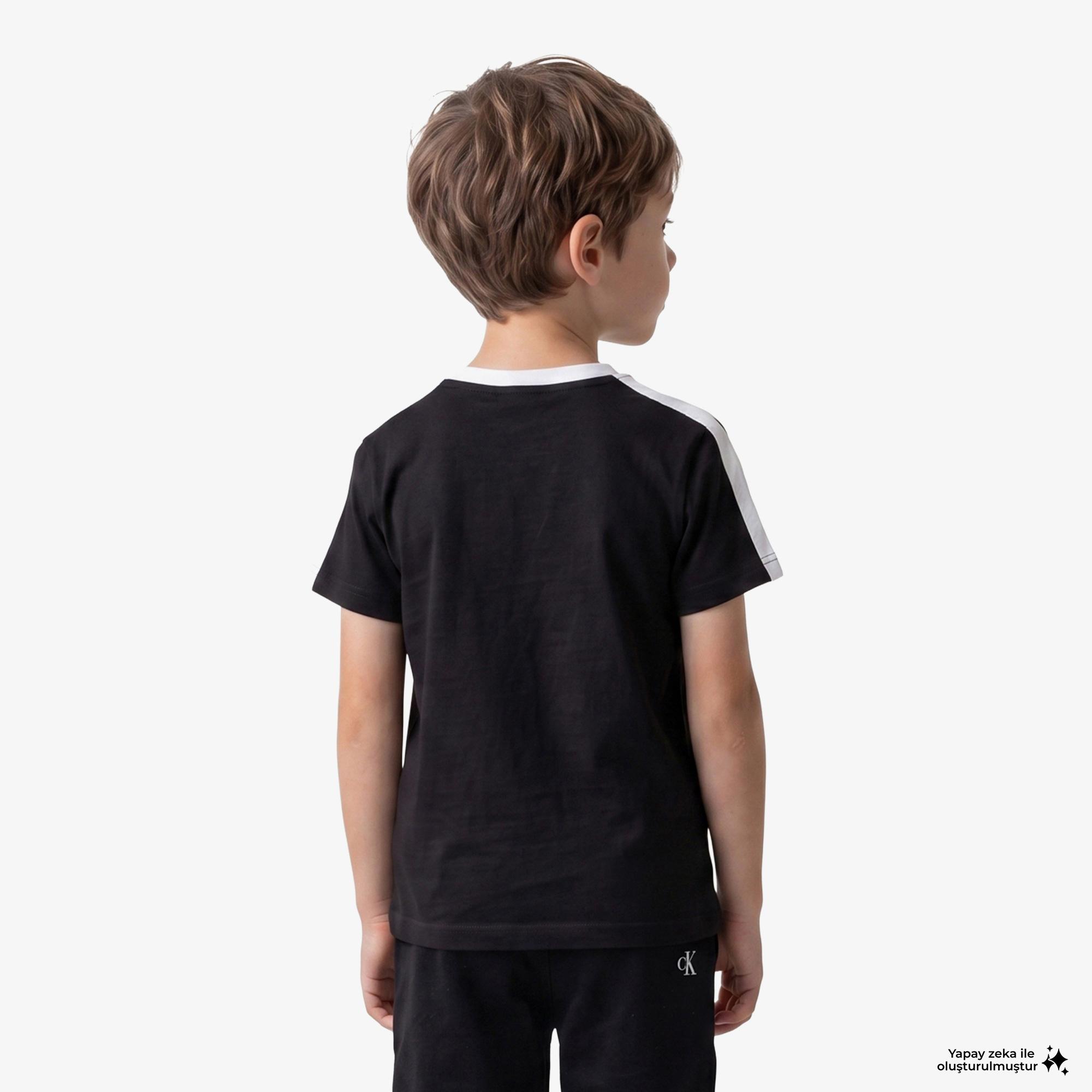 Calvin Klein Taping Çocuk Siyah T-Shirt