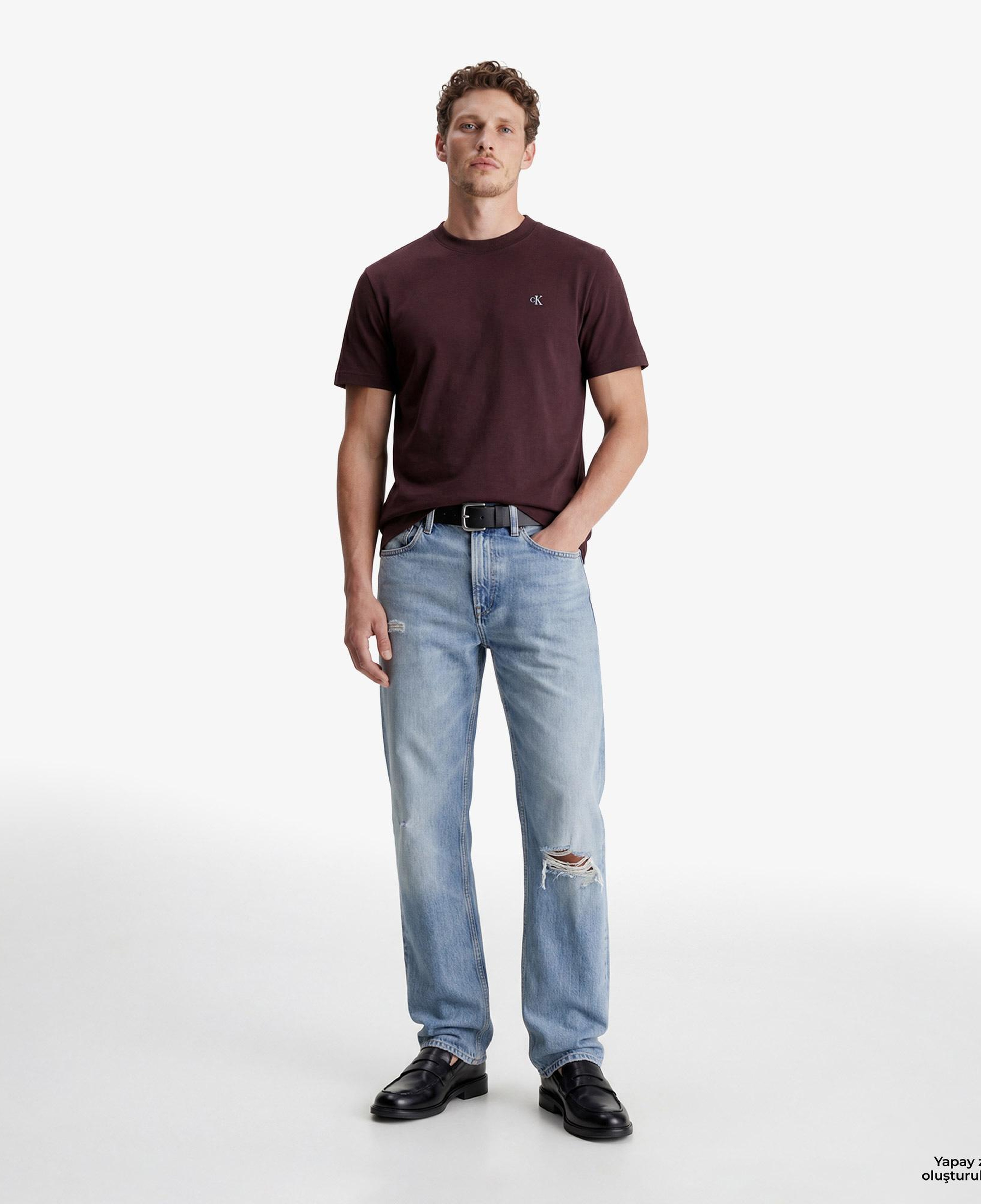 Calvin Klein Easy Monogram Erkek Kahverengi T-Shirt