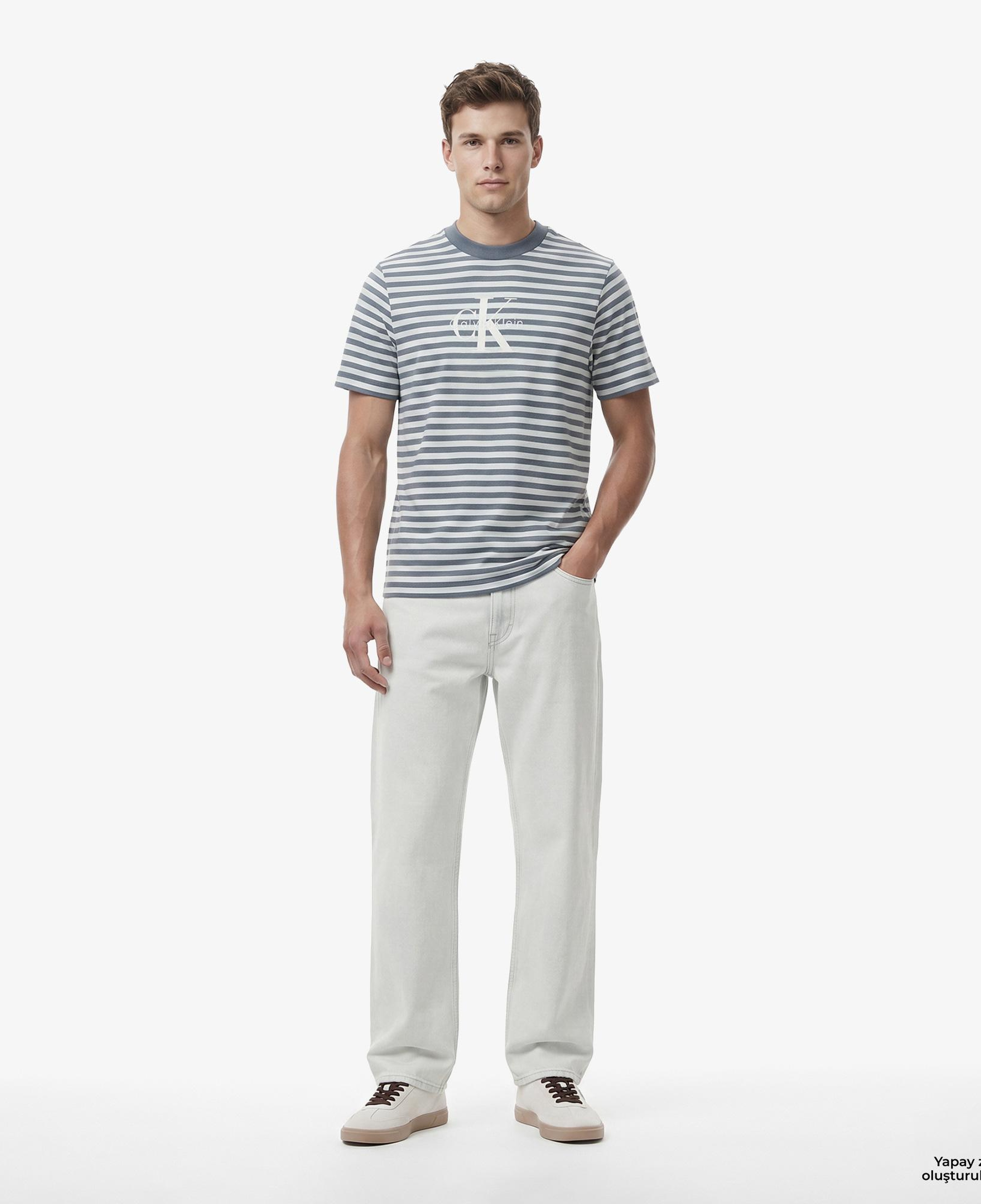 Calvin Klein Baggy Bleachout 205 Erkek Mavi Jean